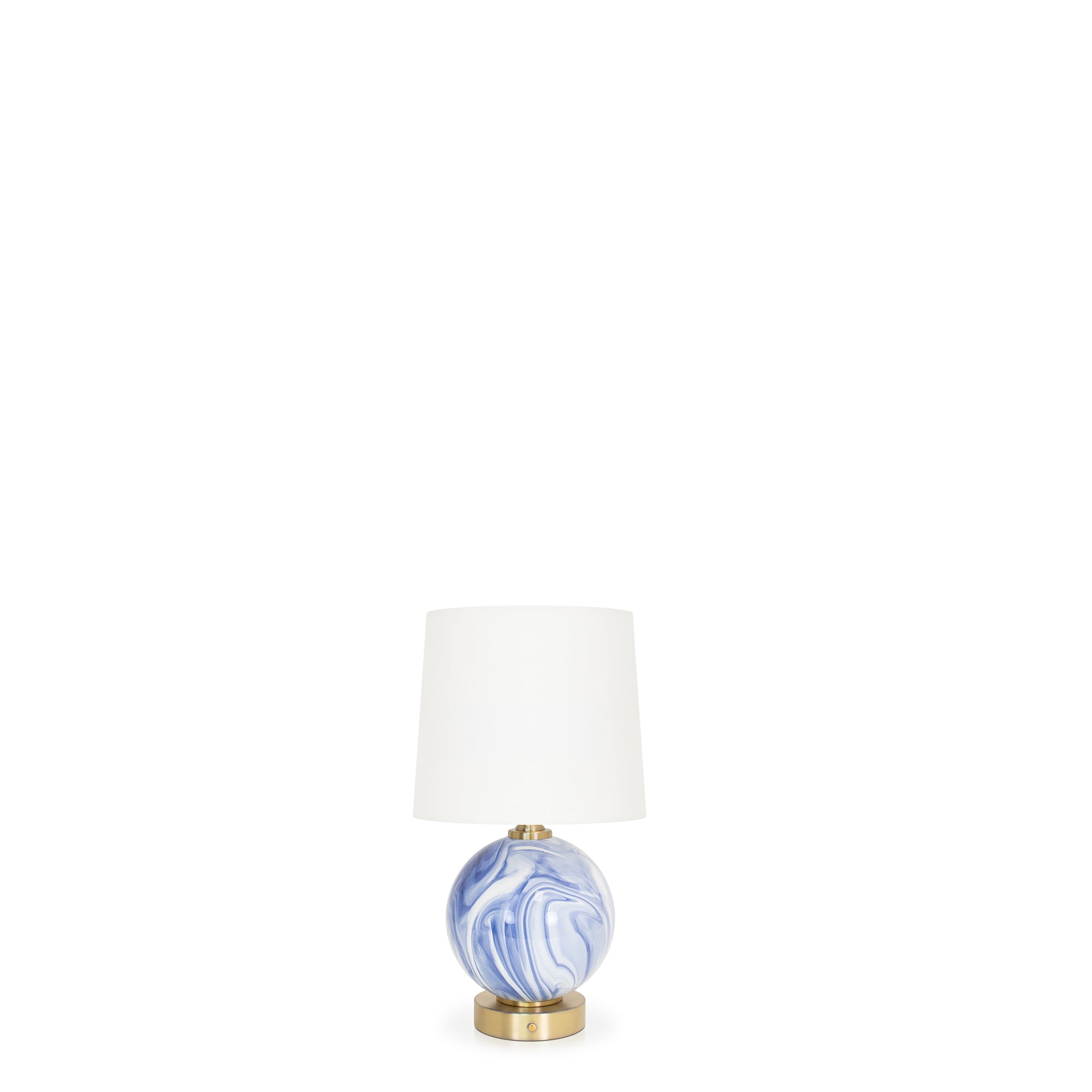 Couture Blue and White Sphere Rechargeable Lamp