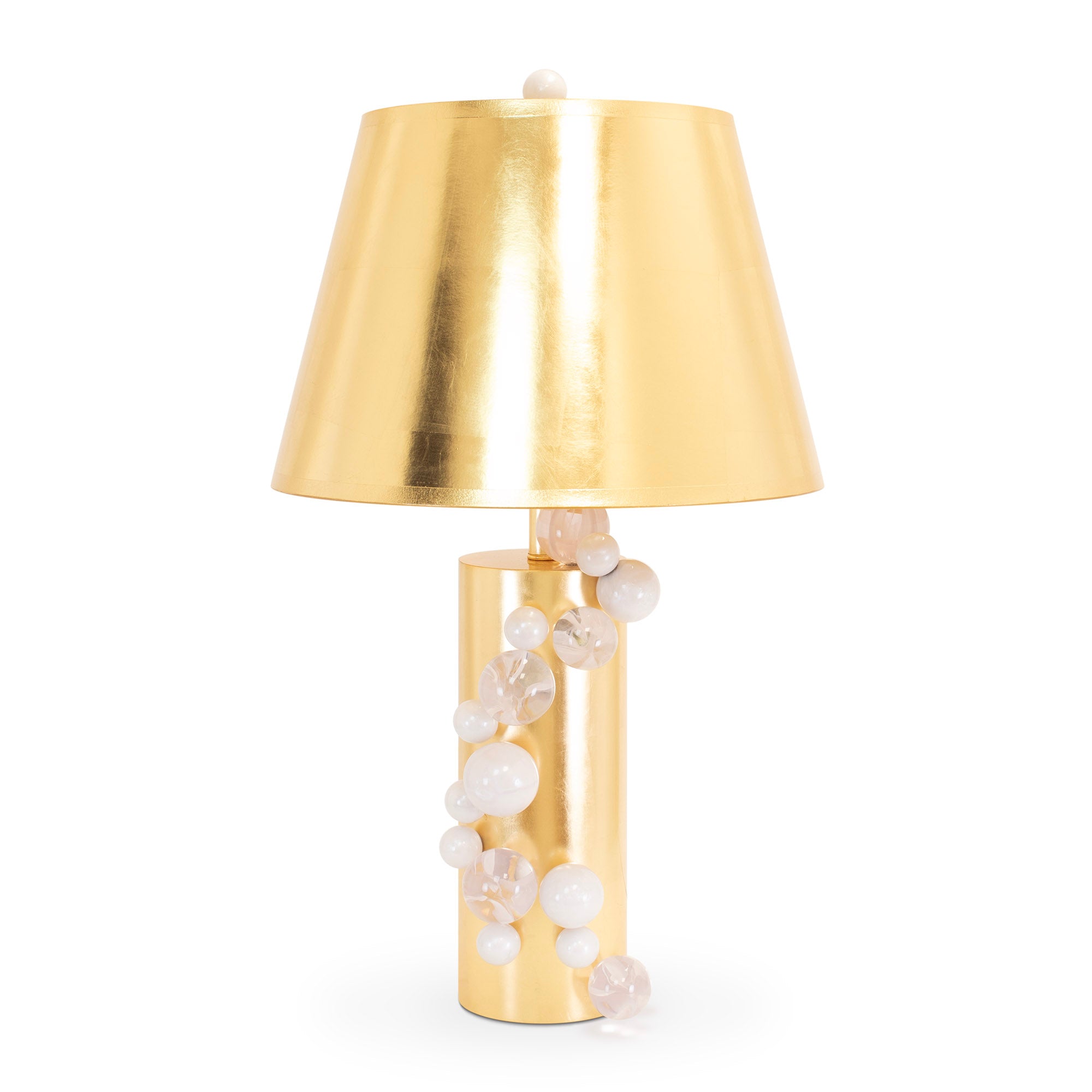 Couture Buble' Table Lamp with Gold Taperd Shade