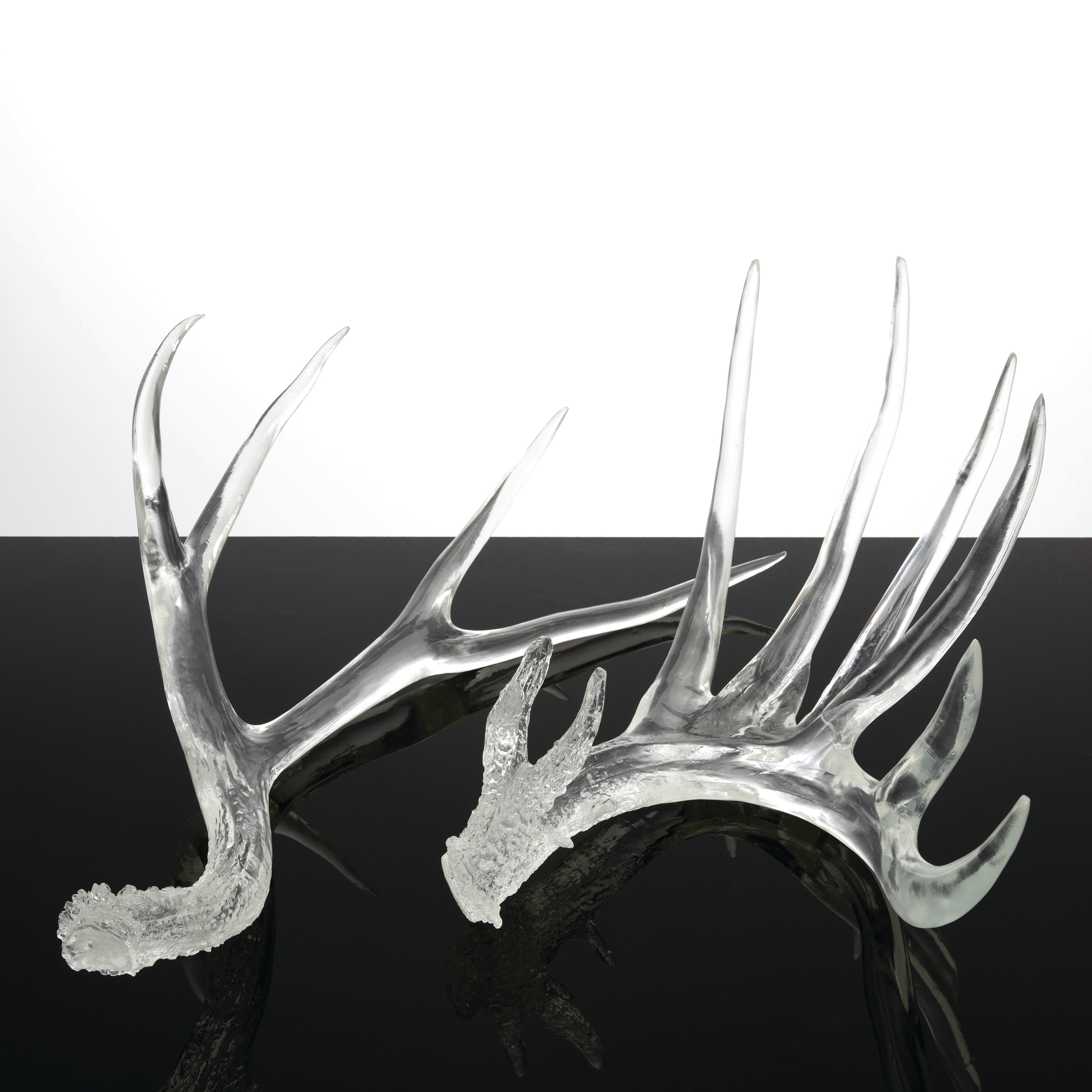 Couture Clear Antlers Sculpture Set