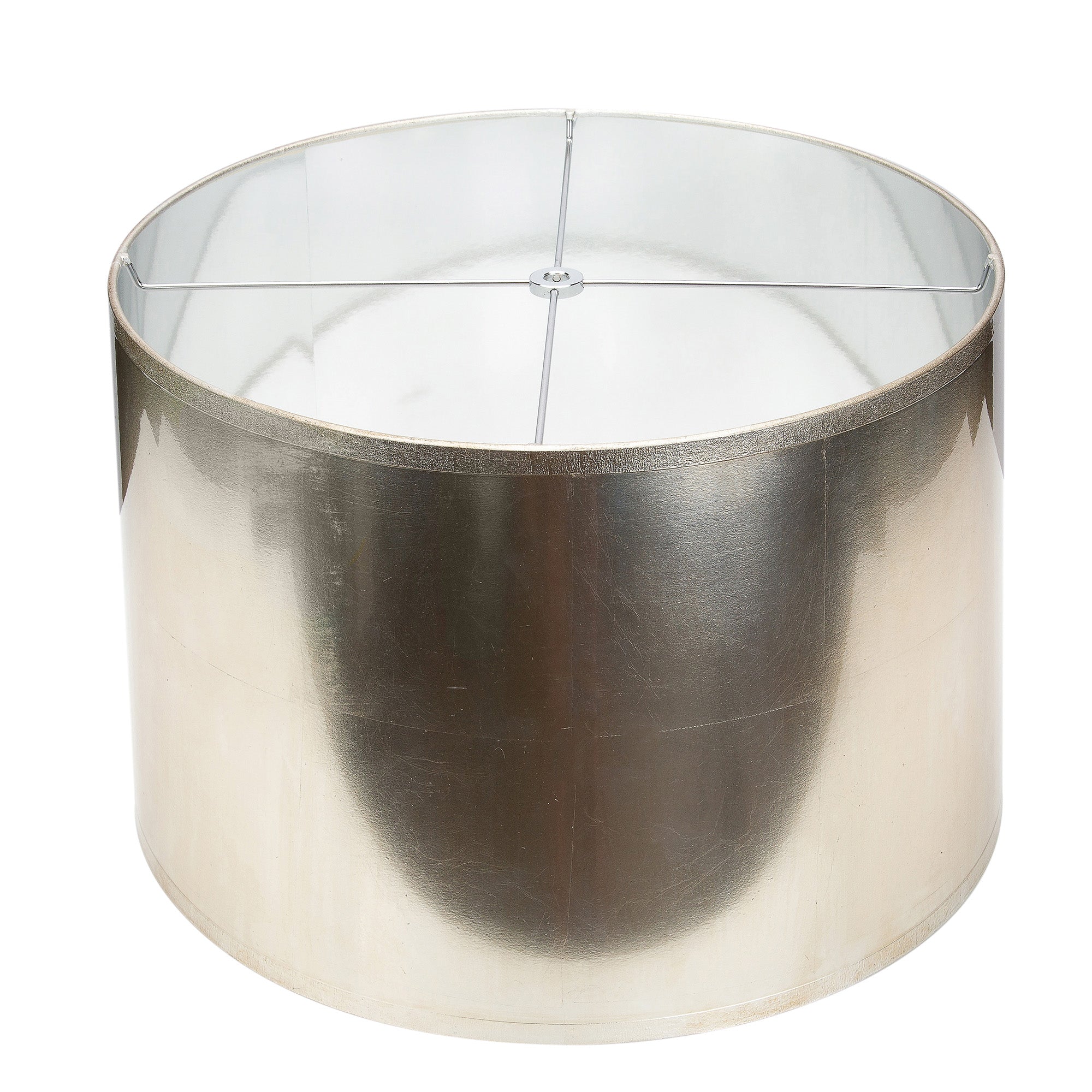 Couture Round Tapered Antique Silver  Foil Lamp Shade 15 x 16 x 10"