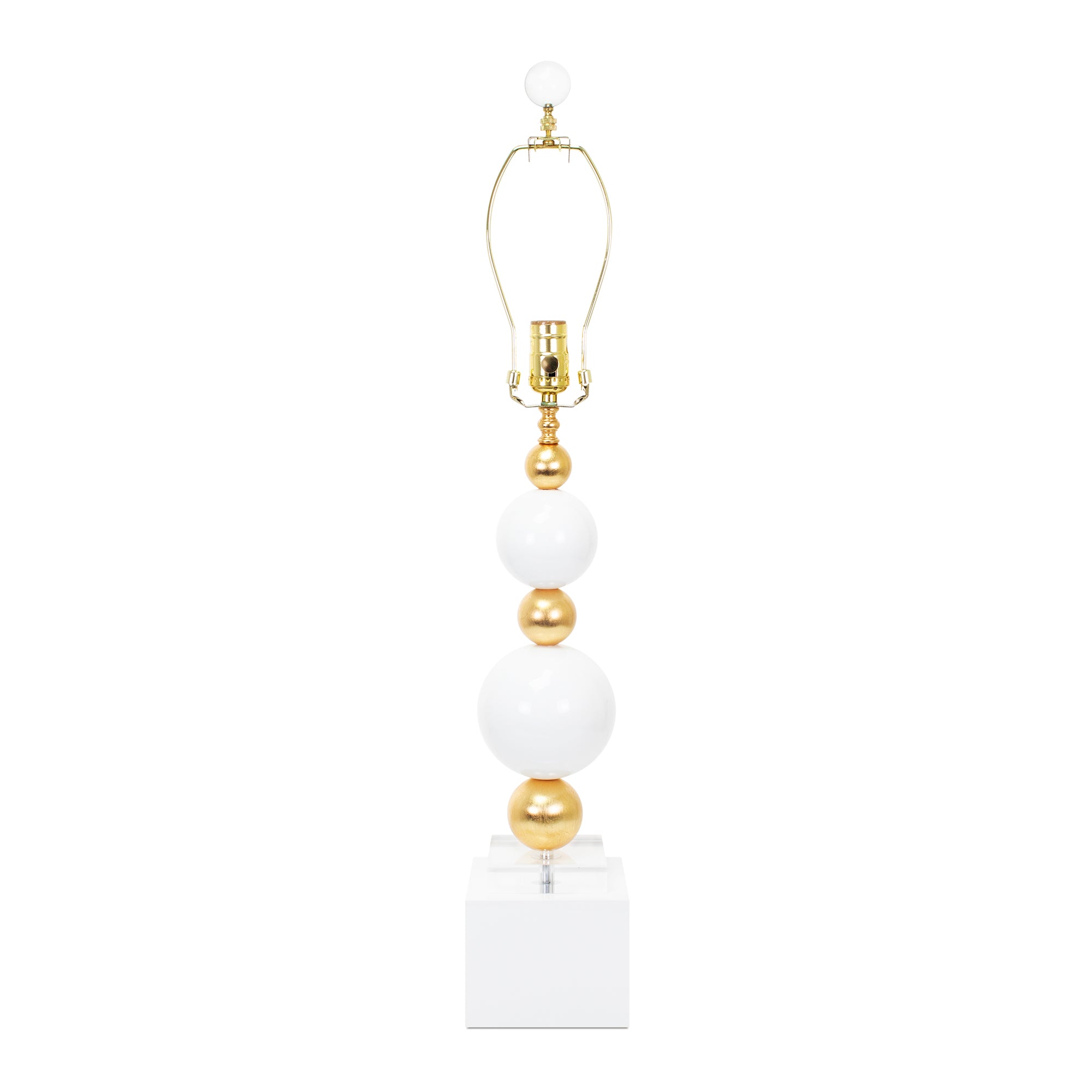 Couture Sheridan Table Lamp Base- White & Gold