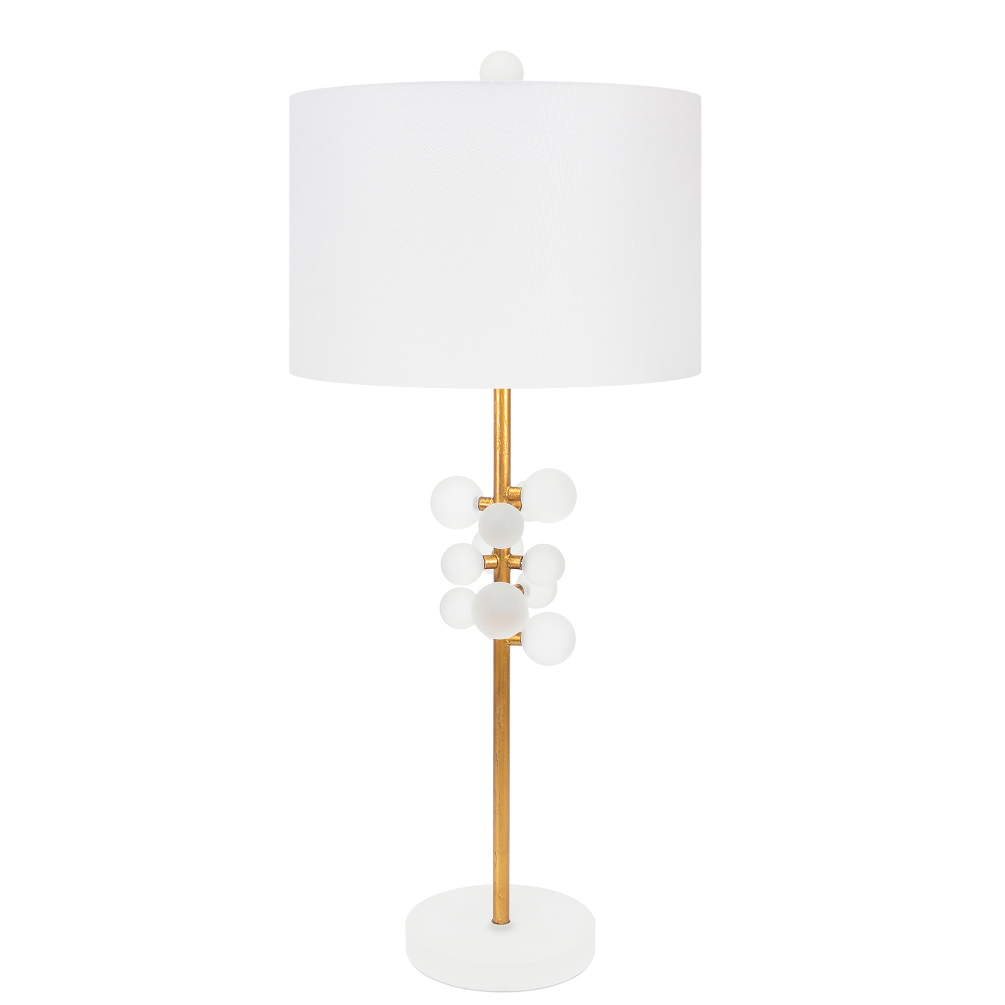Couture Holmes Table Lamp- with 15x15x10 Classic White Linen Shade