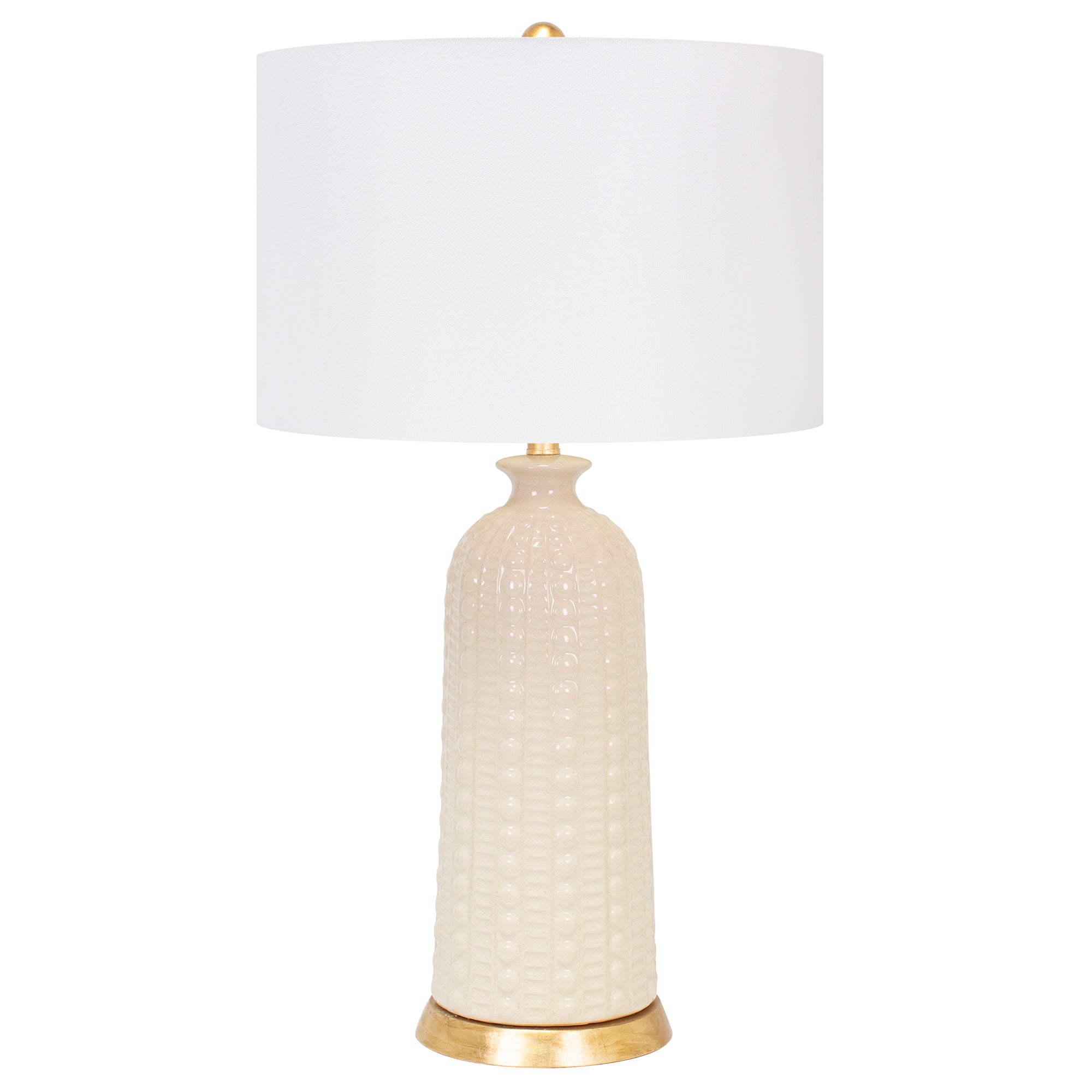 Couture Off-White Melrose Table Lamp-with 17x17x11 White Classic Linen Shade