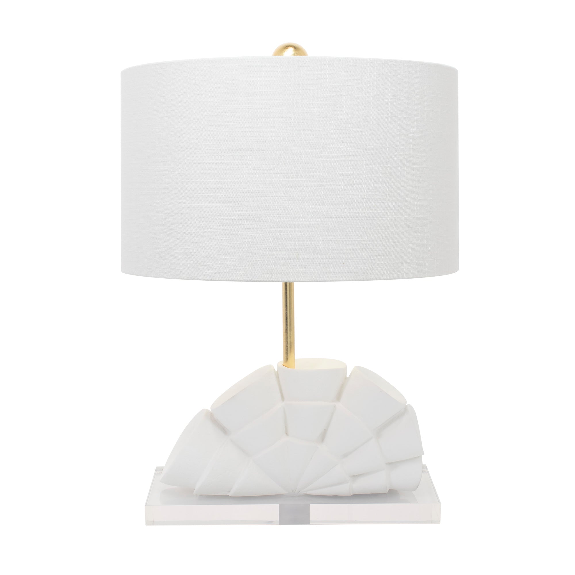 Couture Rialto White Table Lamp with white linen drum shade