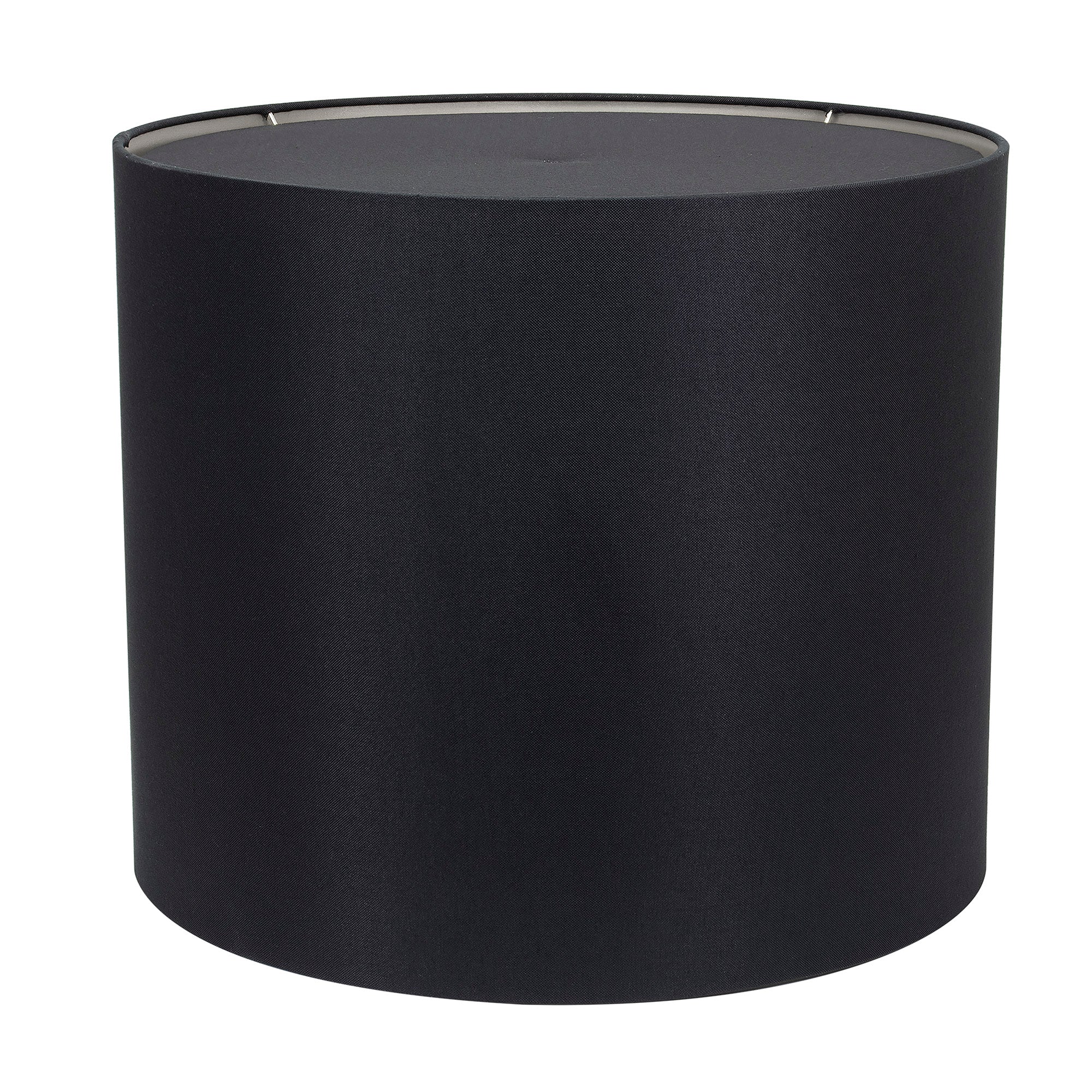 Couture Round Black Linen Drum Shade with Silver Lining 19" x 19" x 16"