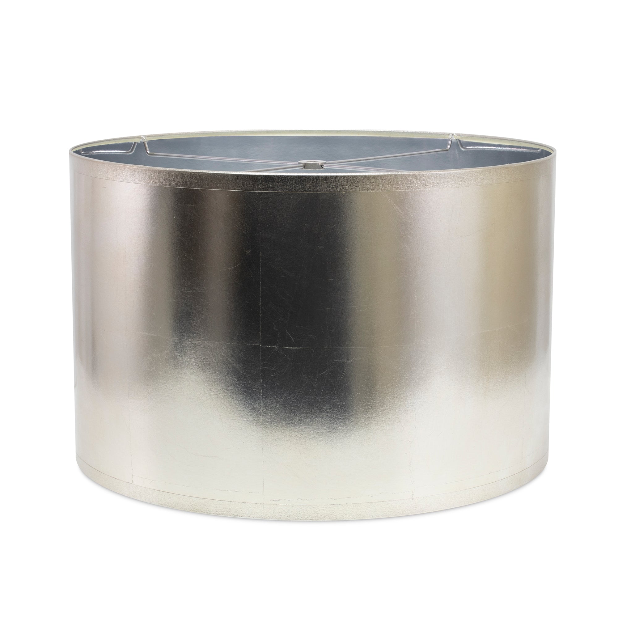 Couture Round Silver Foil Lamp Shade 17" x 17" x 11"