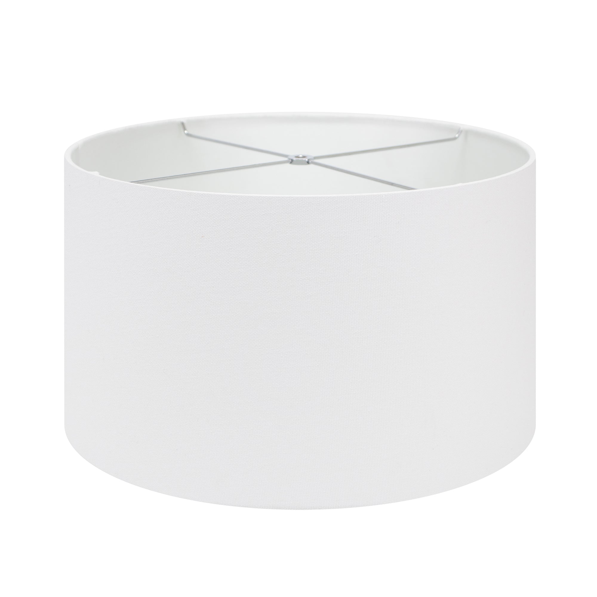 Couture Round White Linen Drum Shade 14" x 14" x 10"