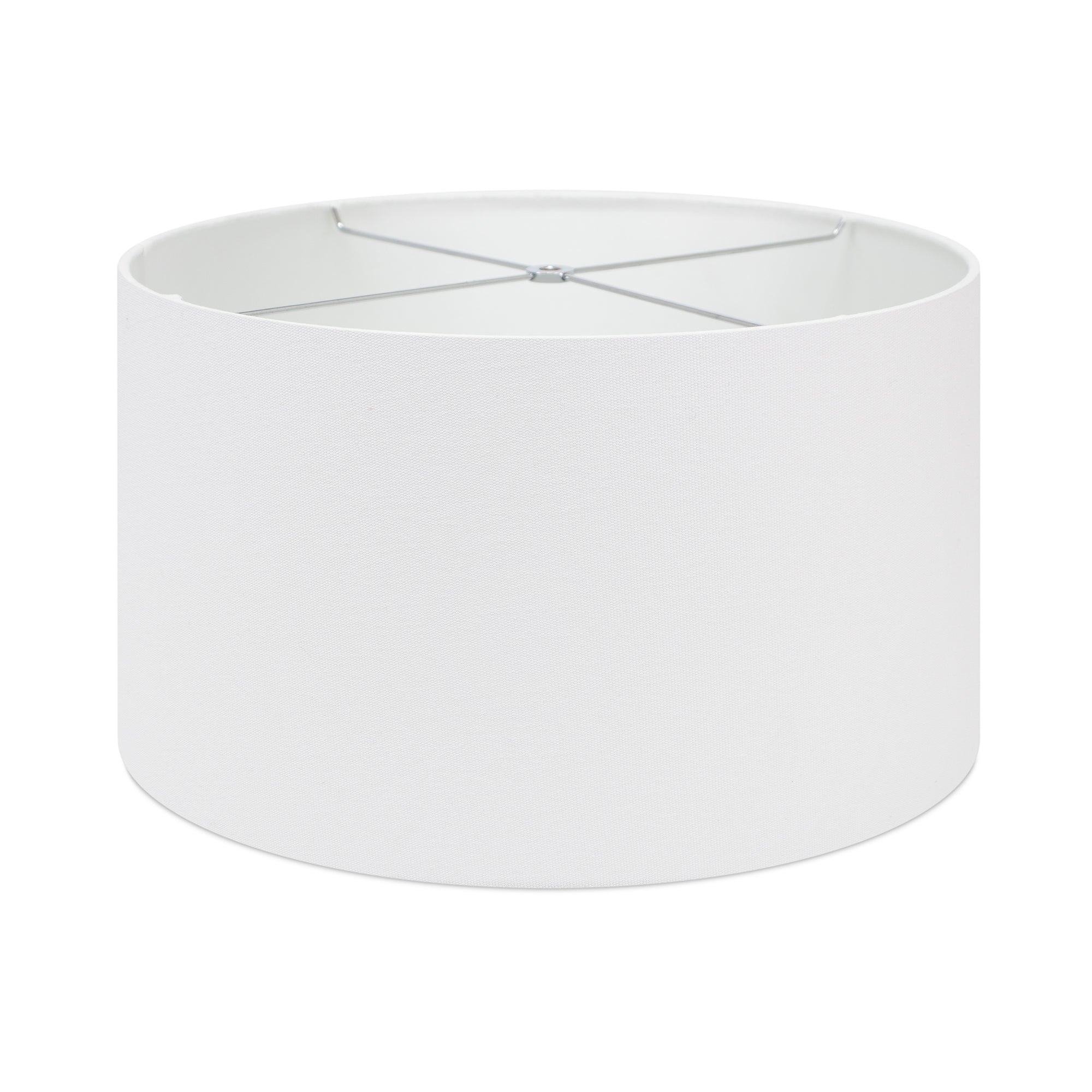 Couture Round White Linen Drum Shade 16" x 16" x 10"