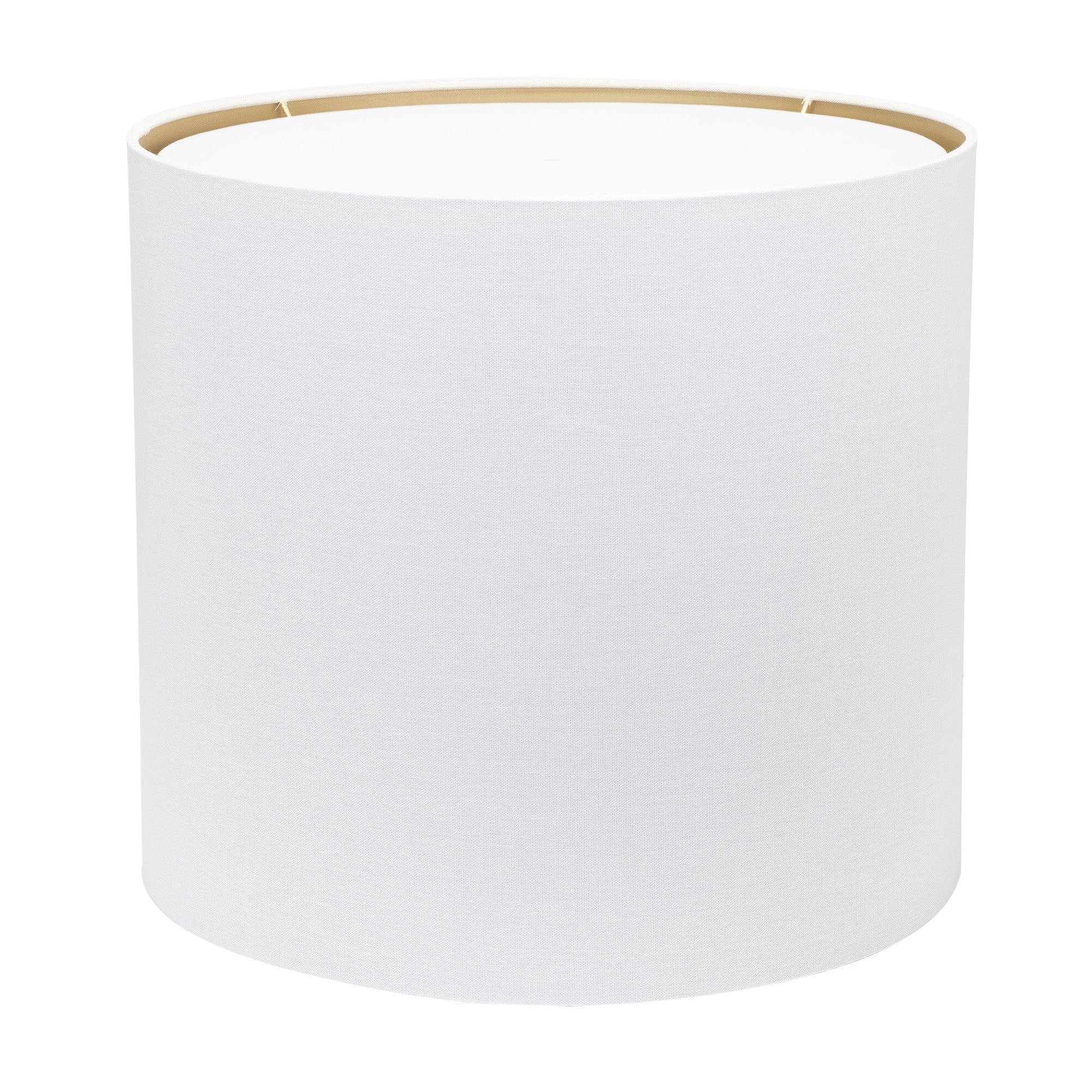 Couture Round White Linen Drum Shade with Gold Lining 18" x 18" x 16"