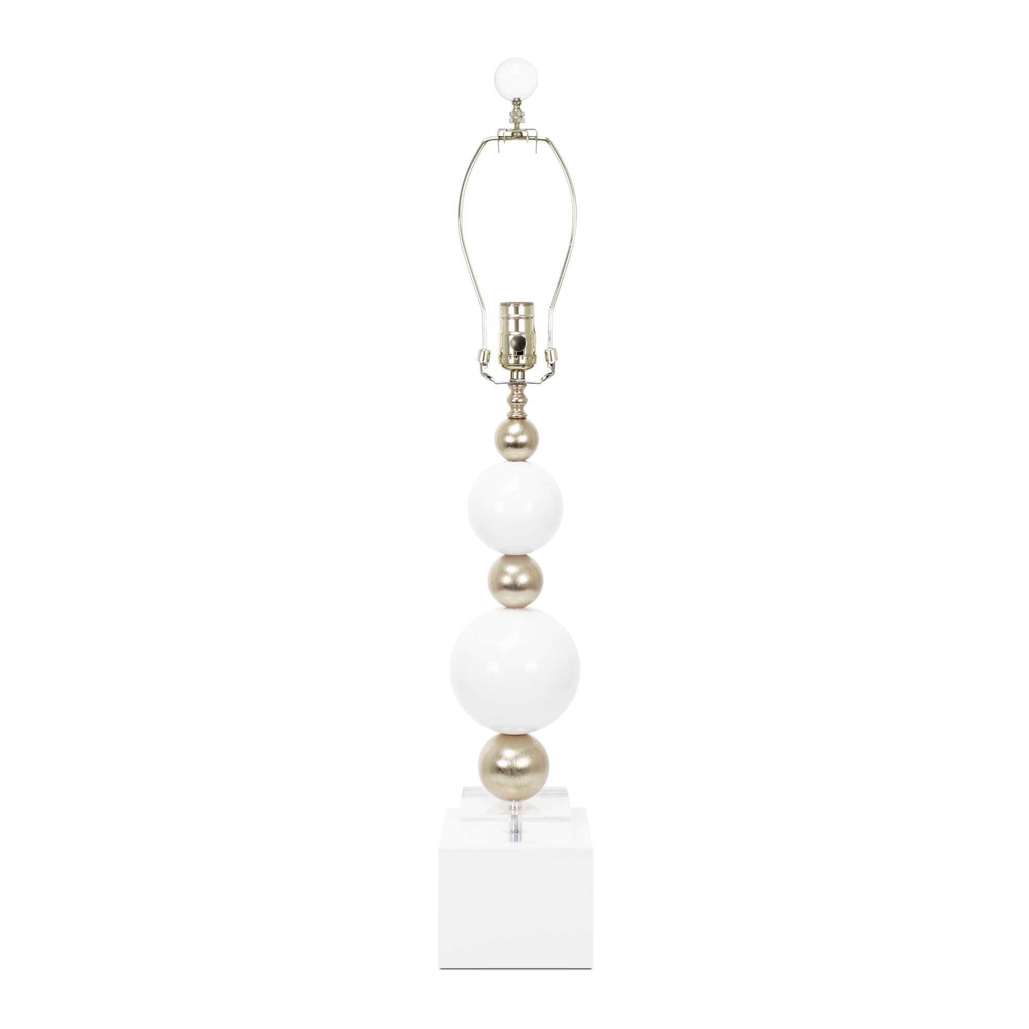 Couture Sheridan Table Lamp Base - White & Silver