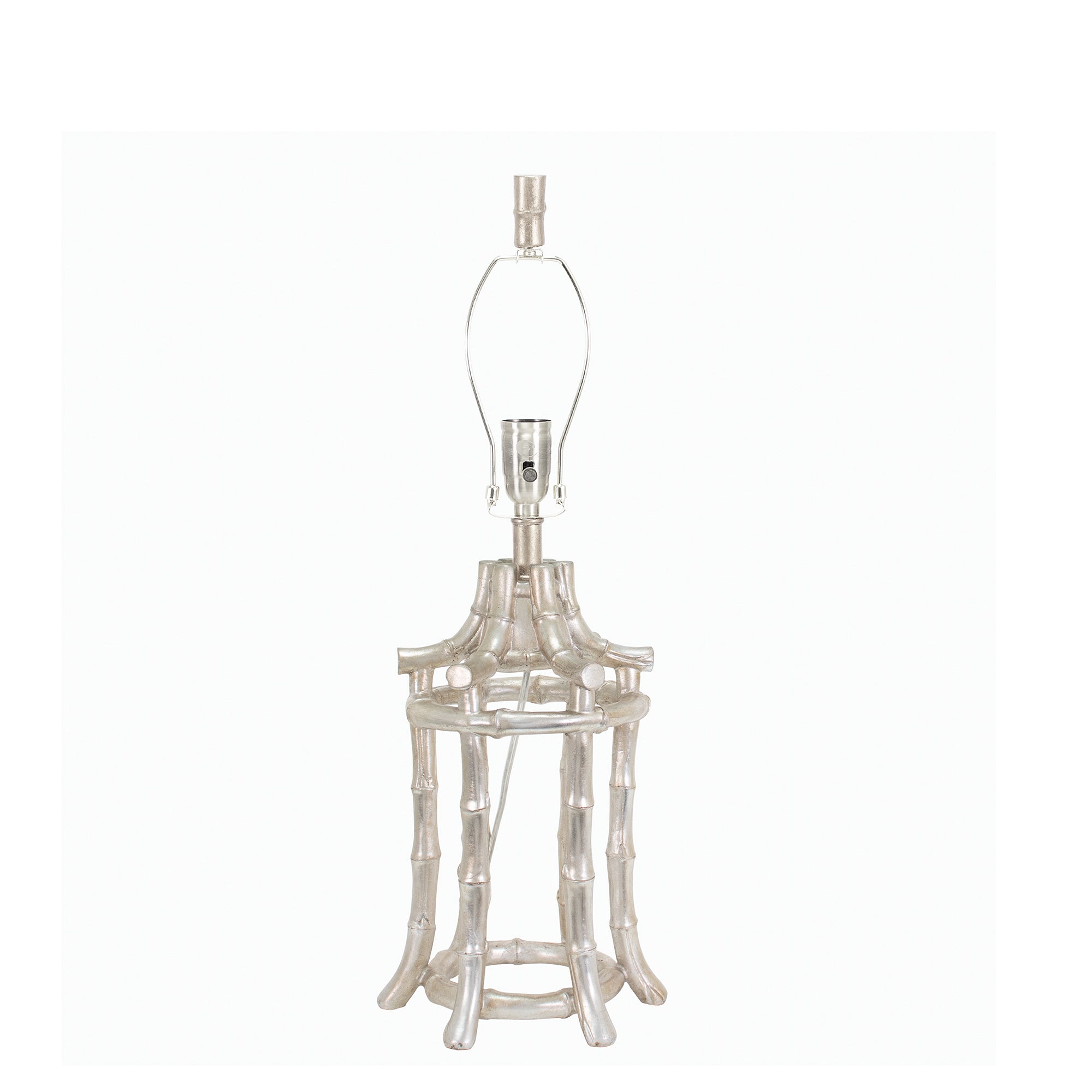 Couture Bamboo Table Lamp, Silver
