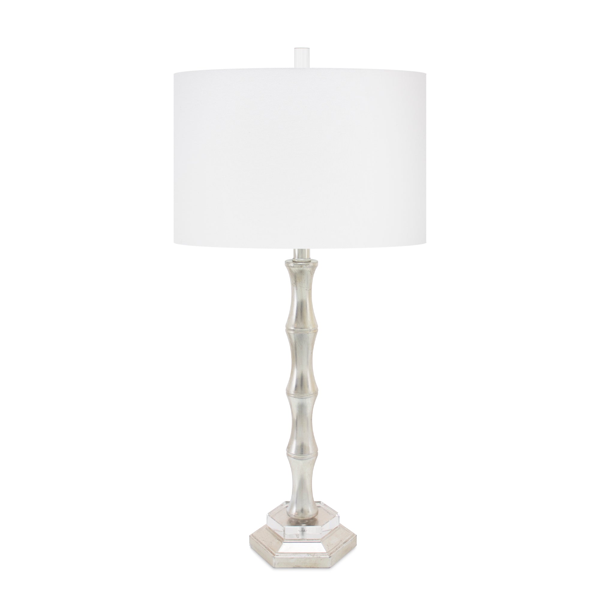 Couture Silver Moso Table Lamp with Casual Linen Shade