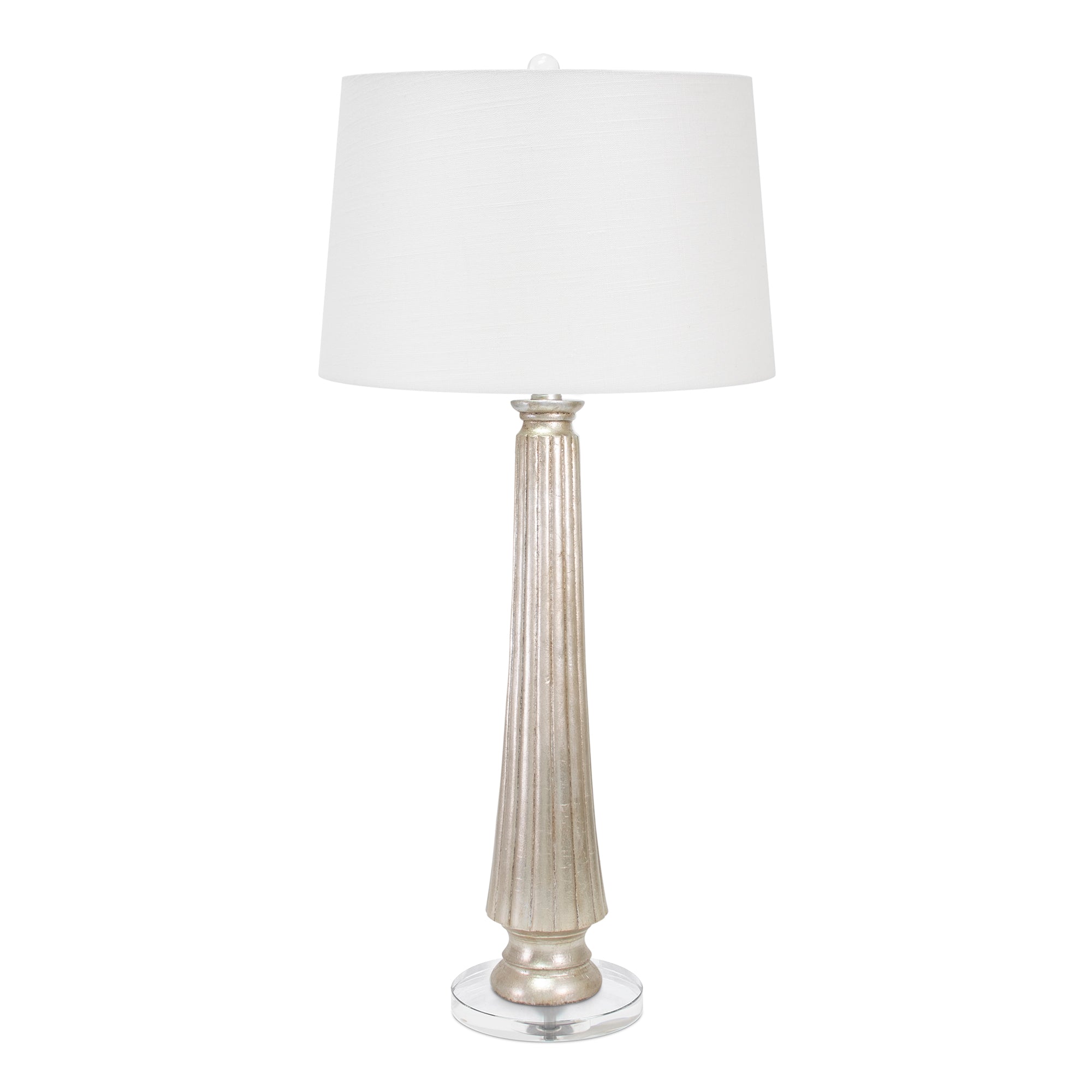Couture Silver Squire Table Lamp- with Casual Linen Shade