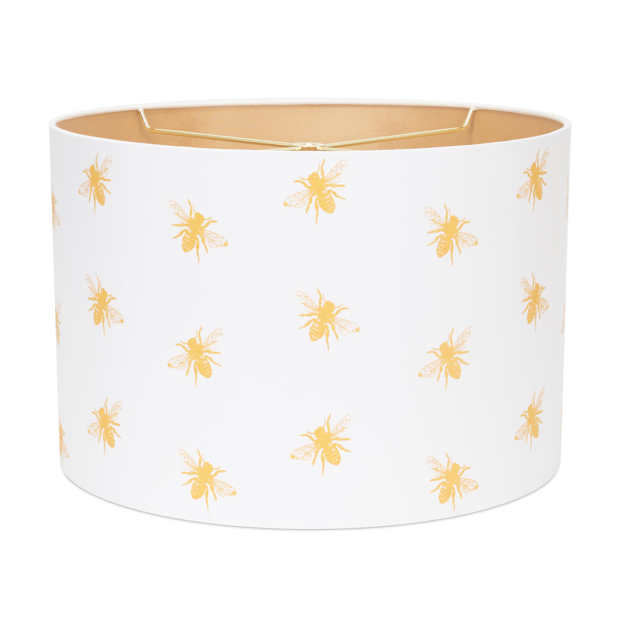 Couture White and Gold Bee Print Shade