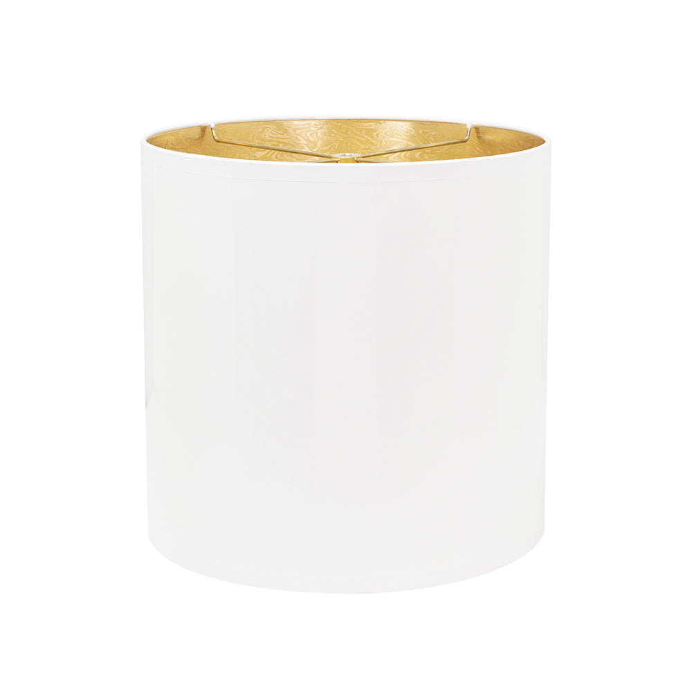 Couture White Lacquer Shade with Gold Lining 13 x 13 x 13"