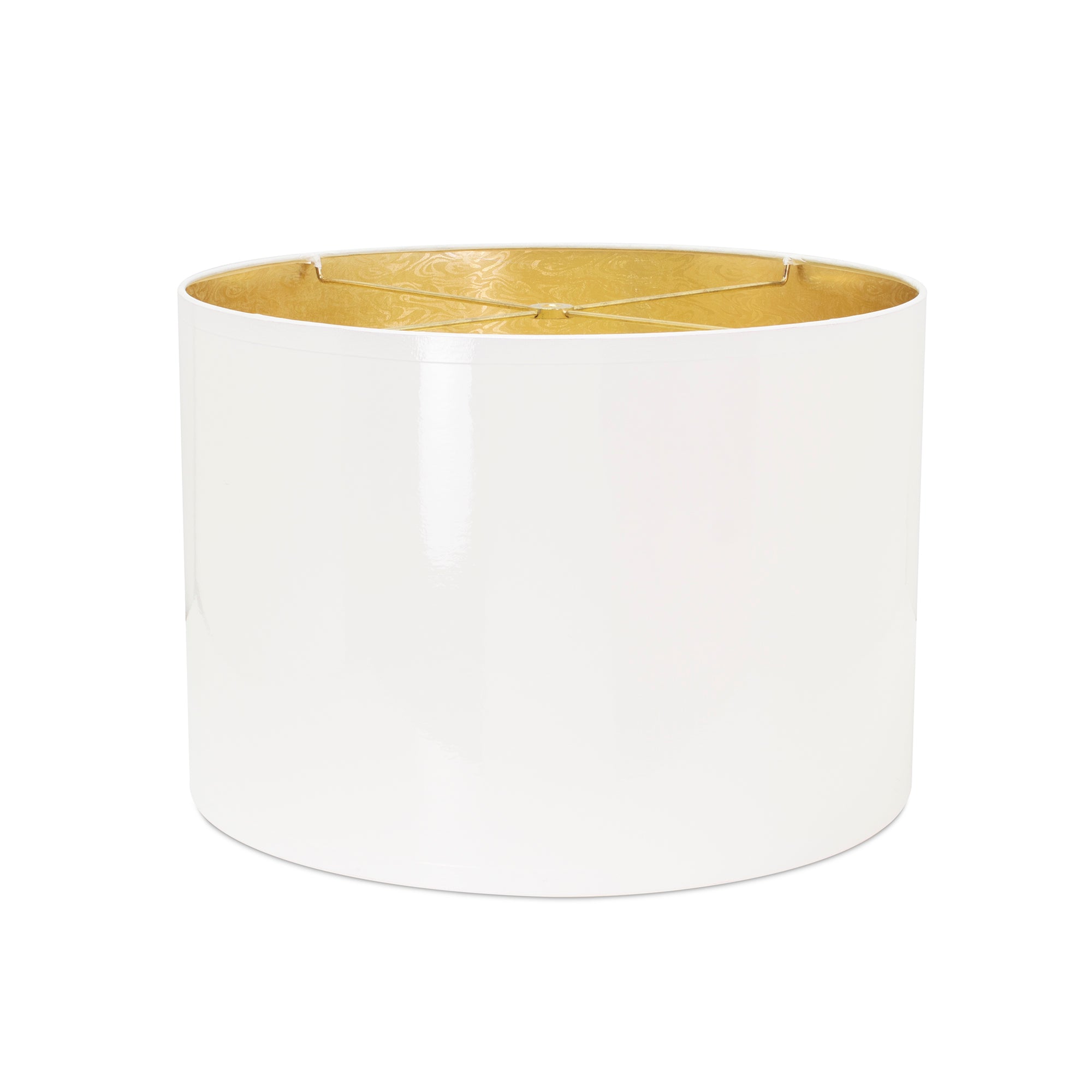 Couture White Lacquer Shade with Gold Lining 16 x 16 x 11"