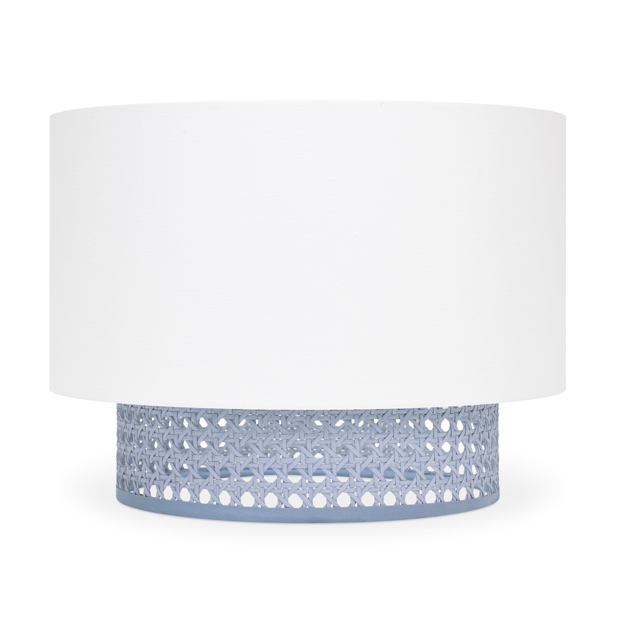 Couture White Linen Shade with Windy Blue Cane