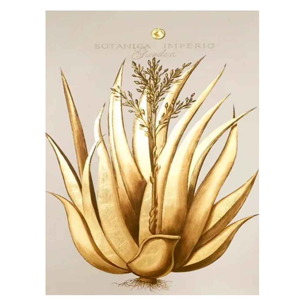 Aloe Vera Gold Leaf II - Size 36"X60"