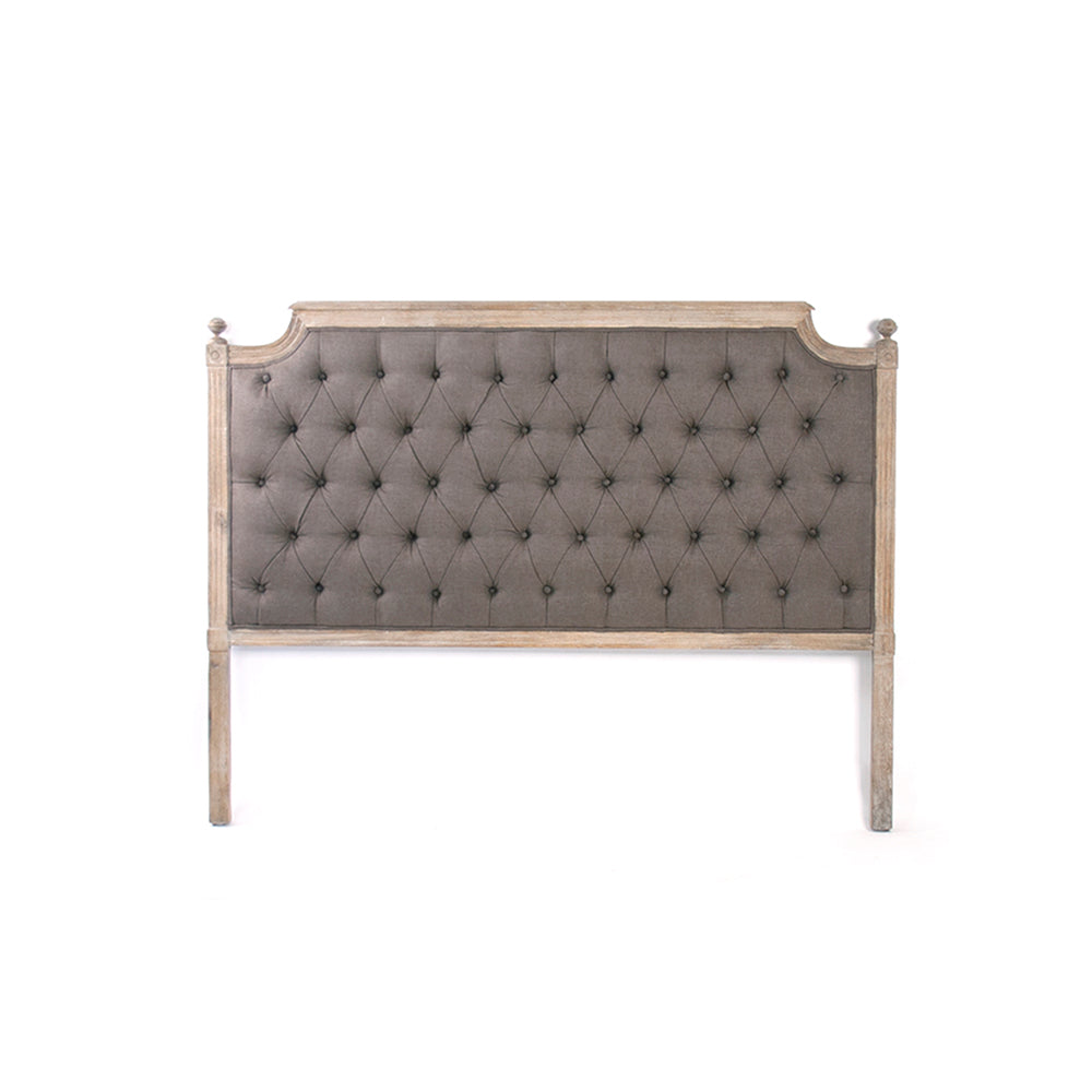 Louis Tufted Headboard (Queen, Aubergine Linen)