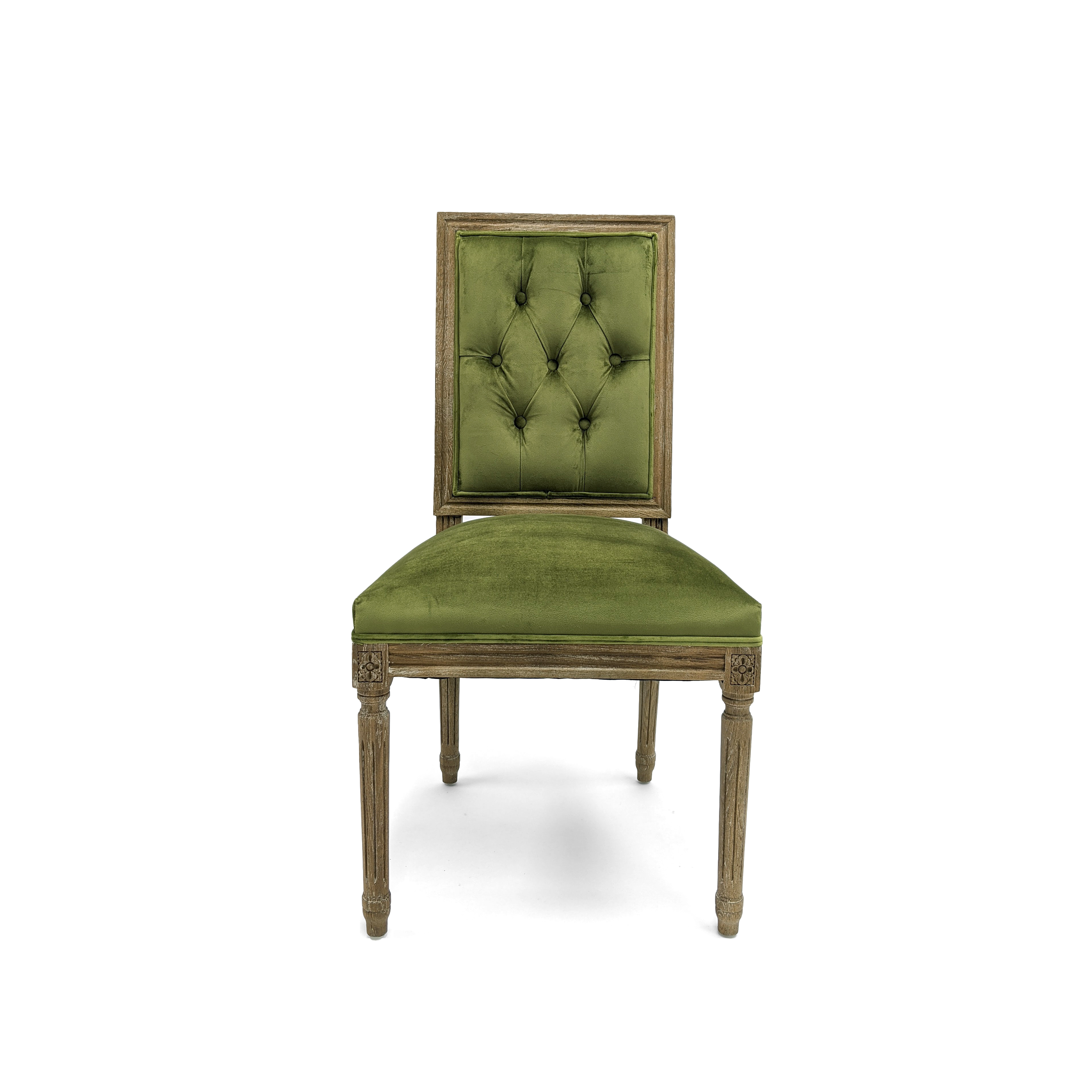 Green Velvet Louis Side Chair