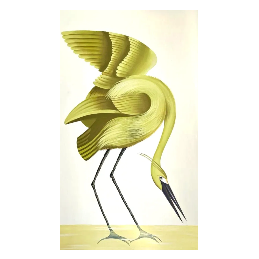 Lime Crane l - Size 36"X60"