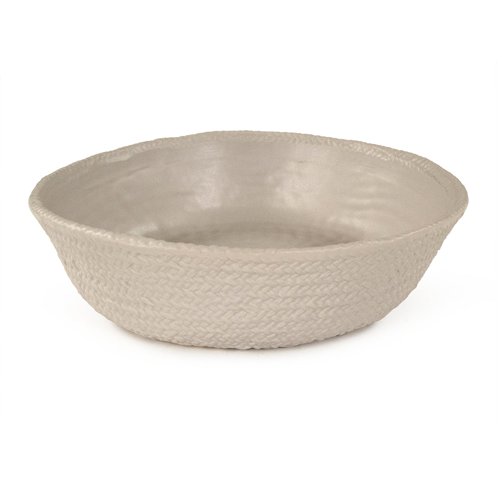 Grey Cross Weave Bowl Large