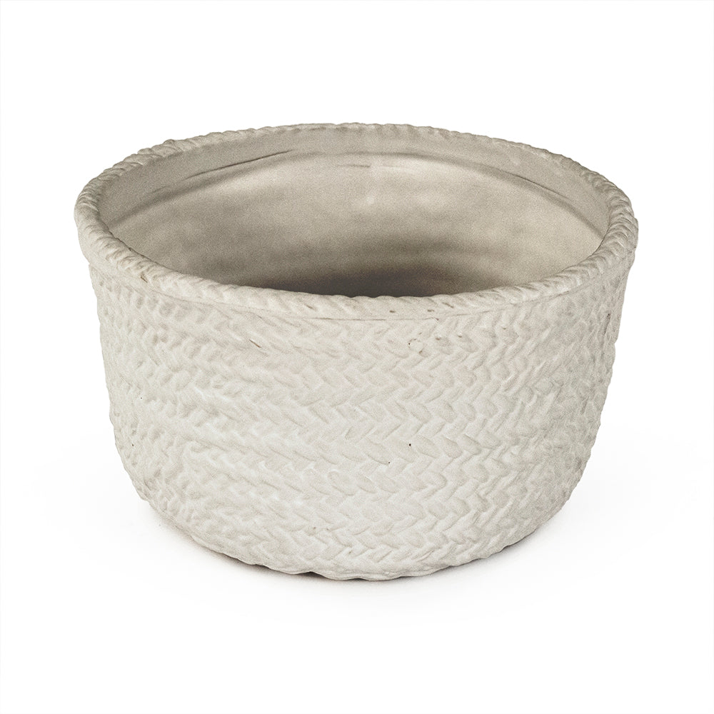 Grey Cross Weave Deep Dish Small