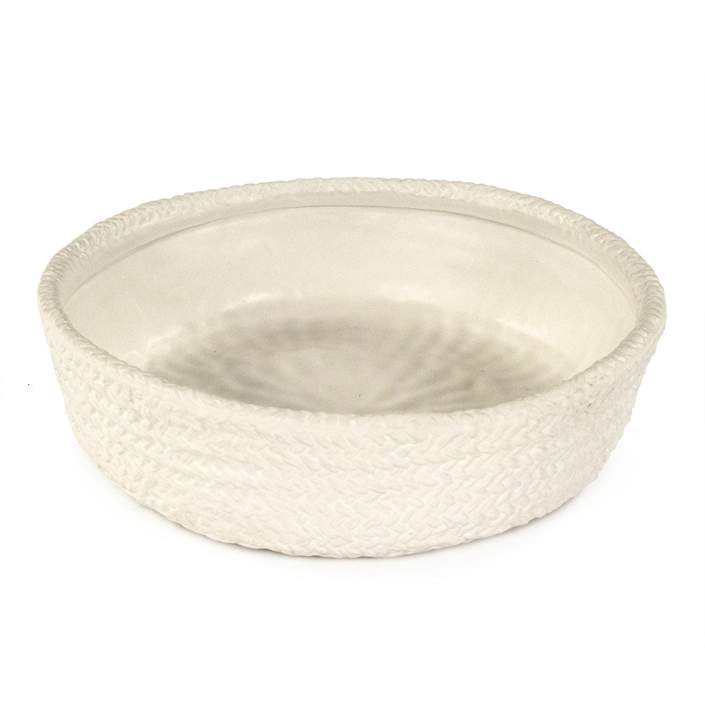 White Cross Weave Deep Dish Large