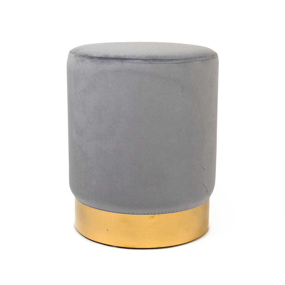 Pale Blue Velvet Stool