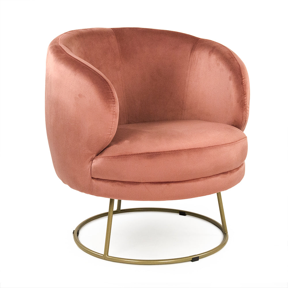 Mauve Rose Velvet Tub Chair