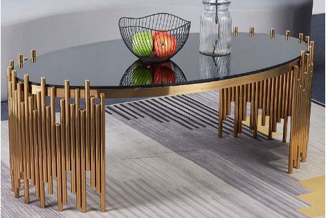 Oval Tempered Glass Coffee Table