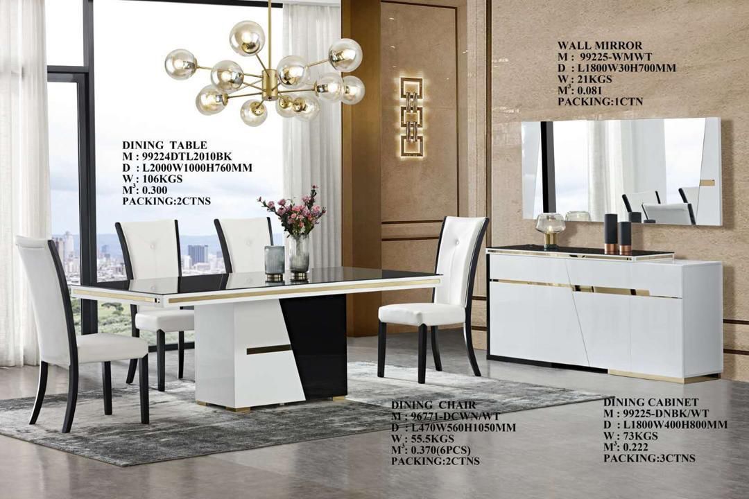 Black and White Glass Top Dining Room Set