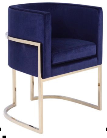 Blue Velvet Accent Chair