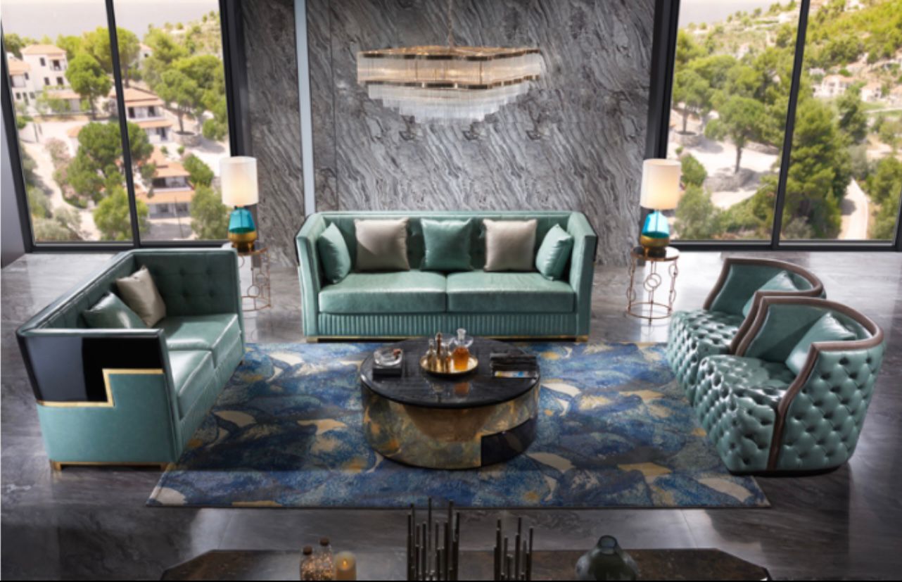 Teal Living Room Set