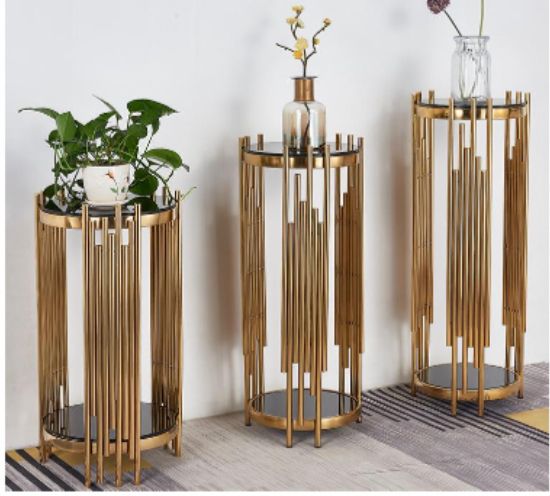 Gold Nesting Decorative 3 Piece Side Tables