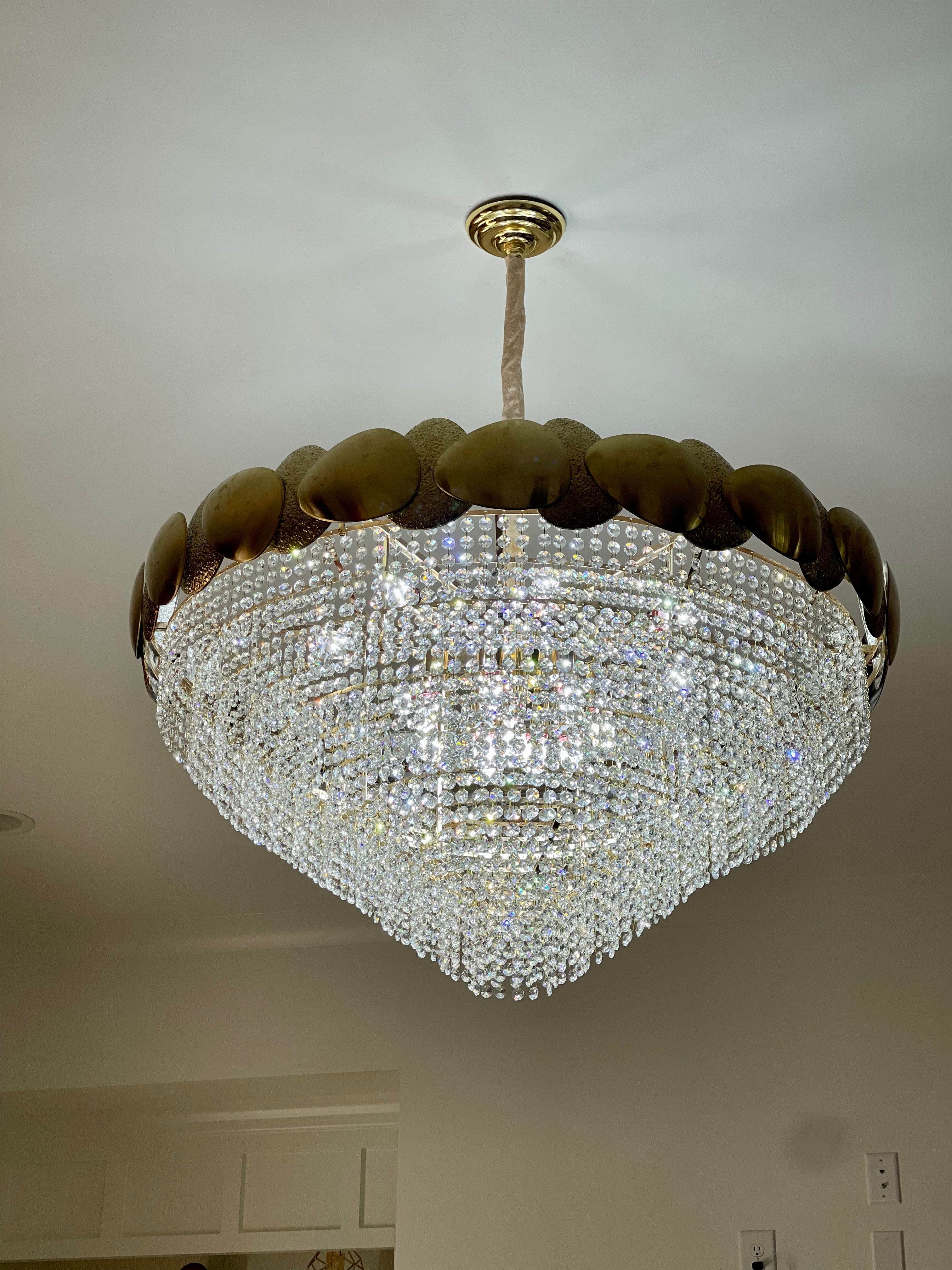 Golden Leaf Crystal Chandelier - Image 2