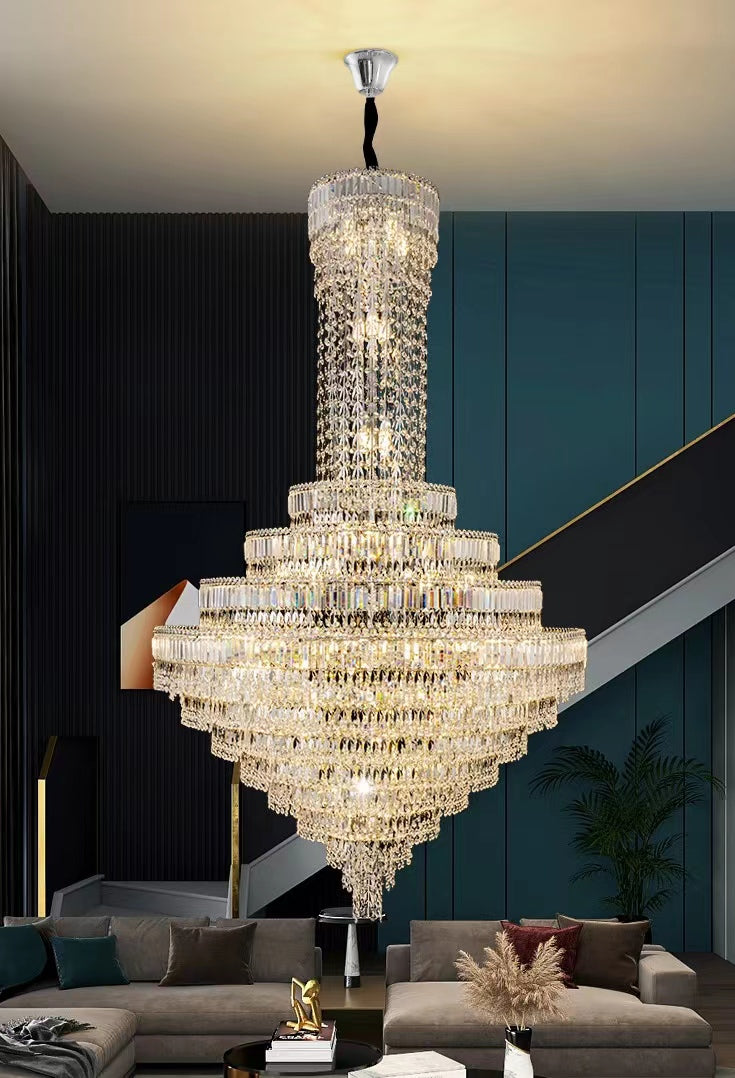 G-AG2304 Large Diamond Crystal Hexagon LED Chandelier