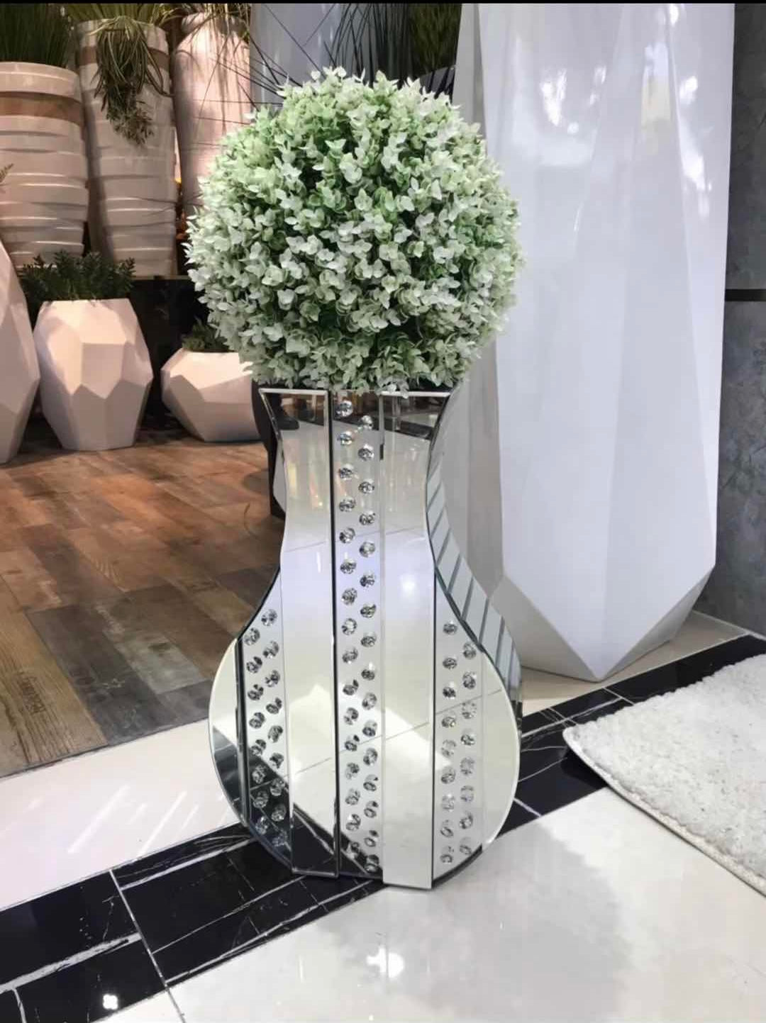 Silver Guitar Flower Vase Decor