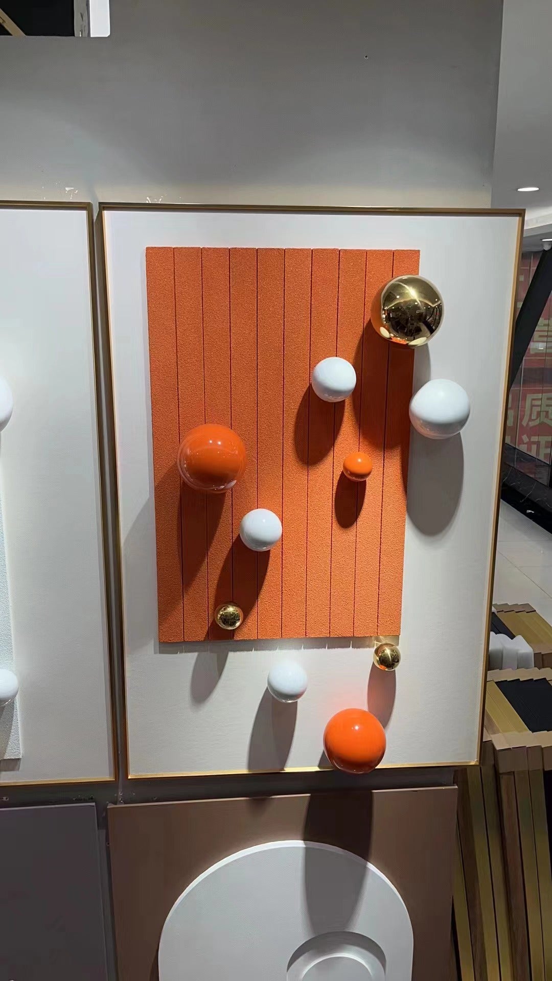 Orange/White/Gold Balls Painting