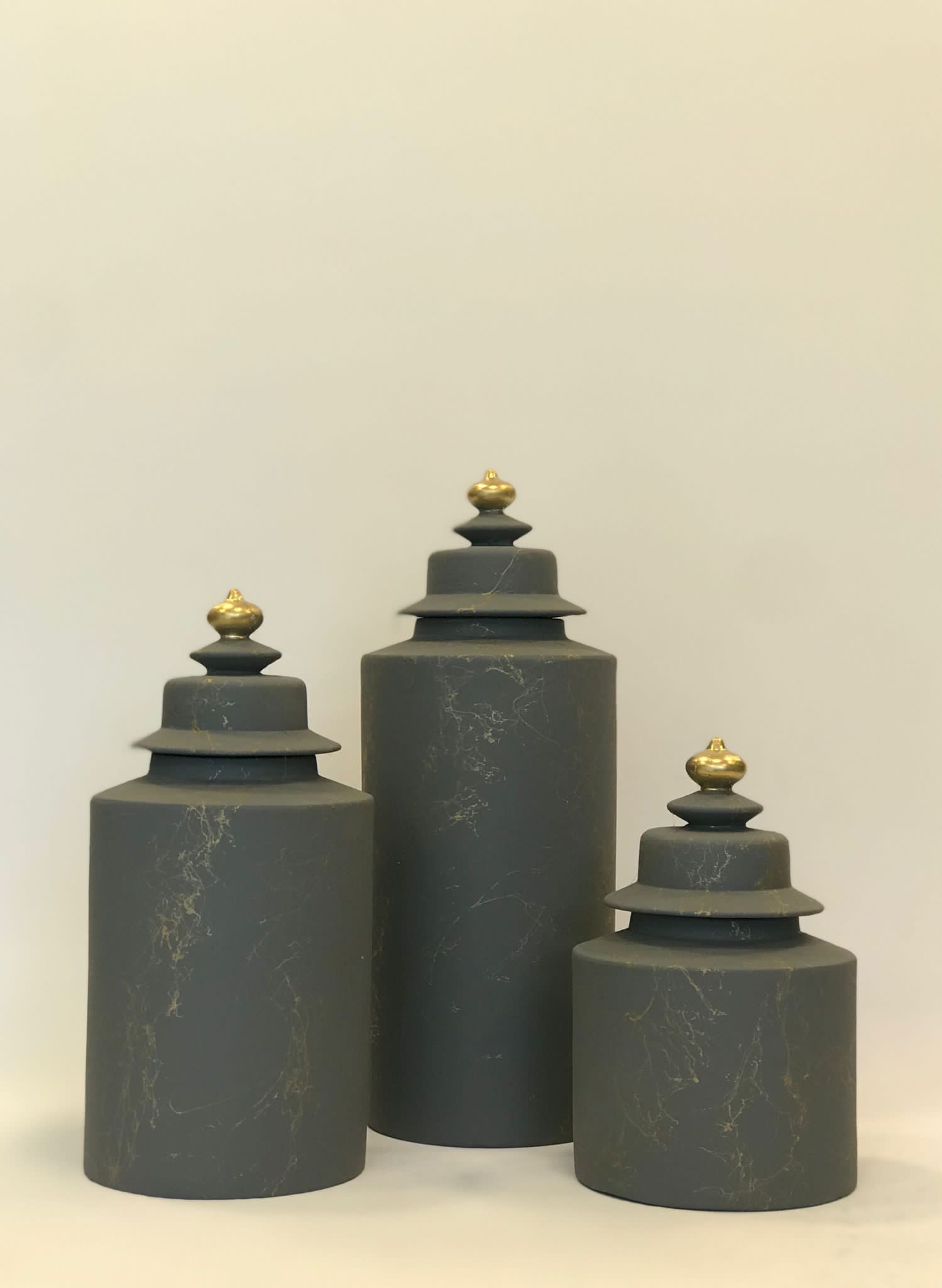 Gray Decorative Jar Set