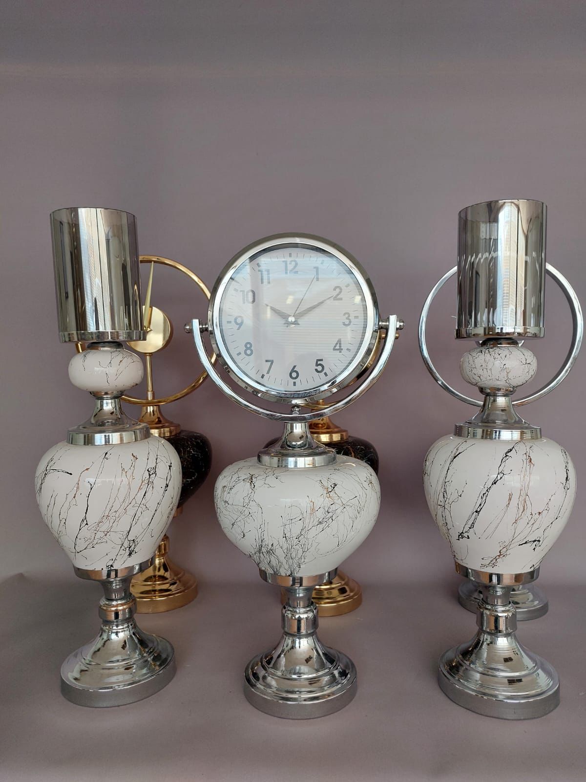 White/Silver Decorative Jar Set