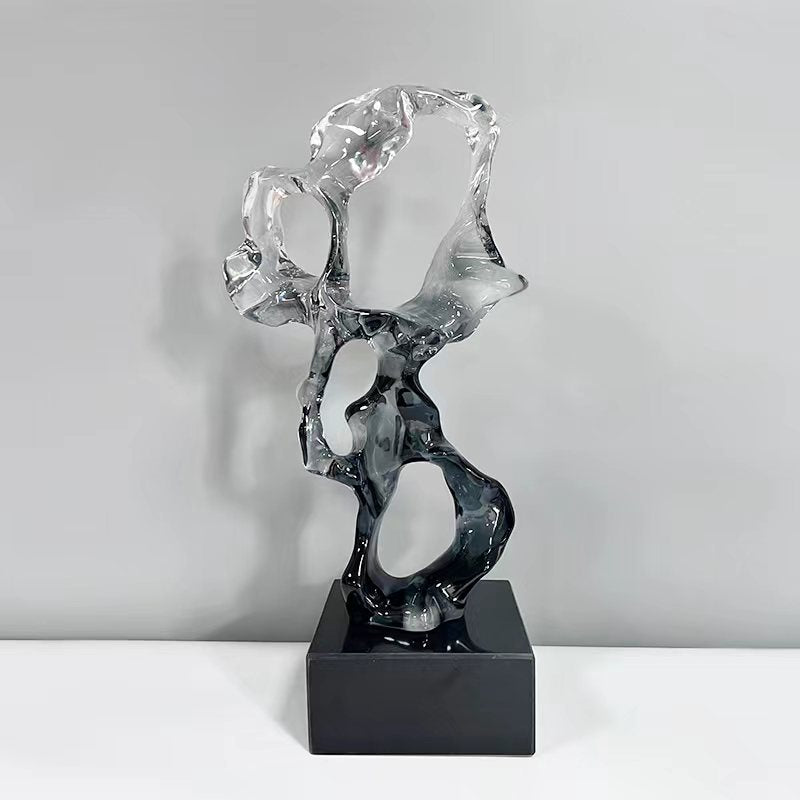 Black Wave Splash Resin Sculpture