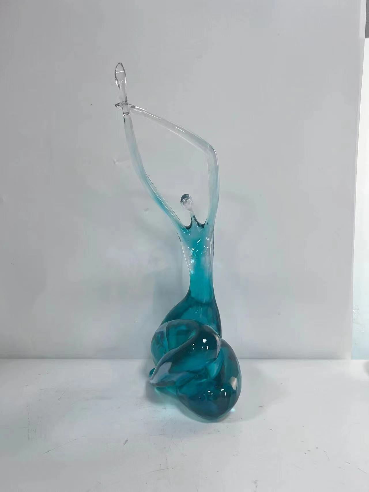Blue Curvy Girl Sculpture Decor