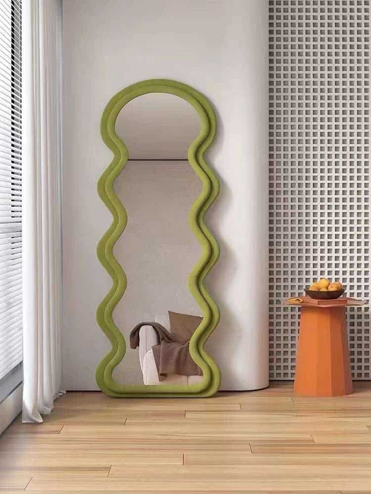 Elevate your space with the bold, contemporary flair of the Zigzag Mirror. Its unique, angular design creates an eye-catching reflection that adds depth and style to any room. Perfect for modern interiors, this mirror blends functionality with artistic expression, making it a statement piece that enhances both small and large spaces.