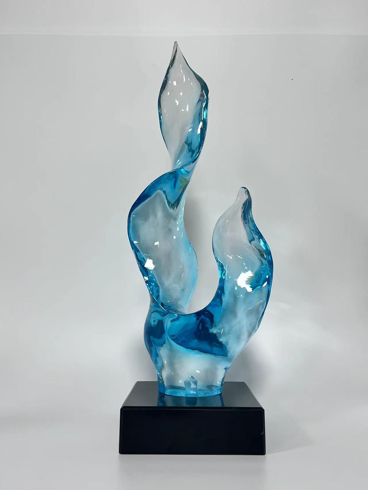 Blue Acicular Resin Sculpture