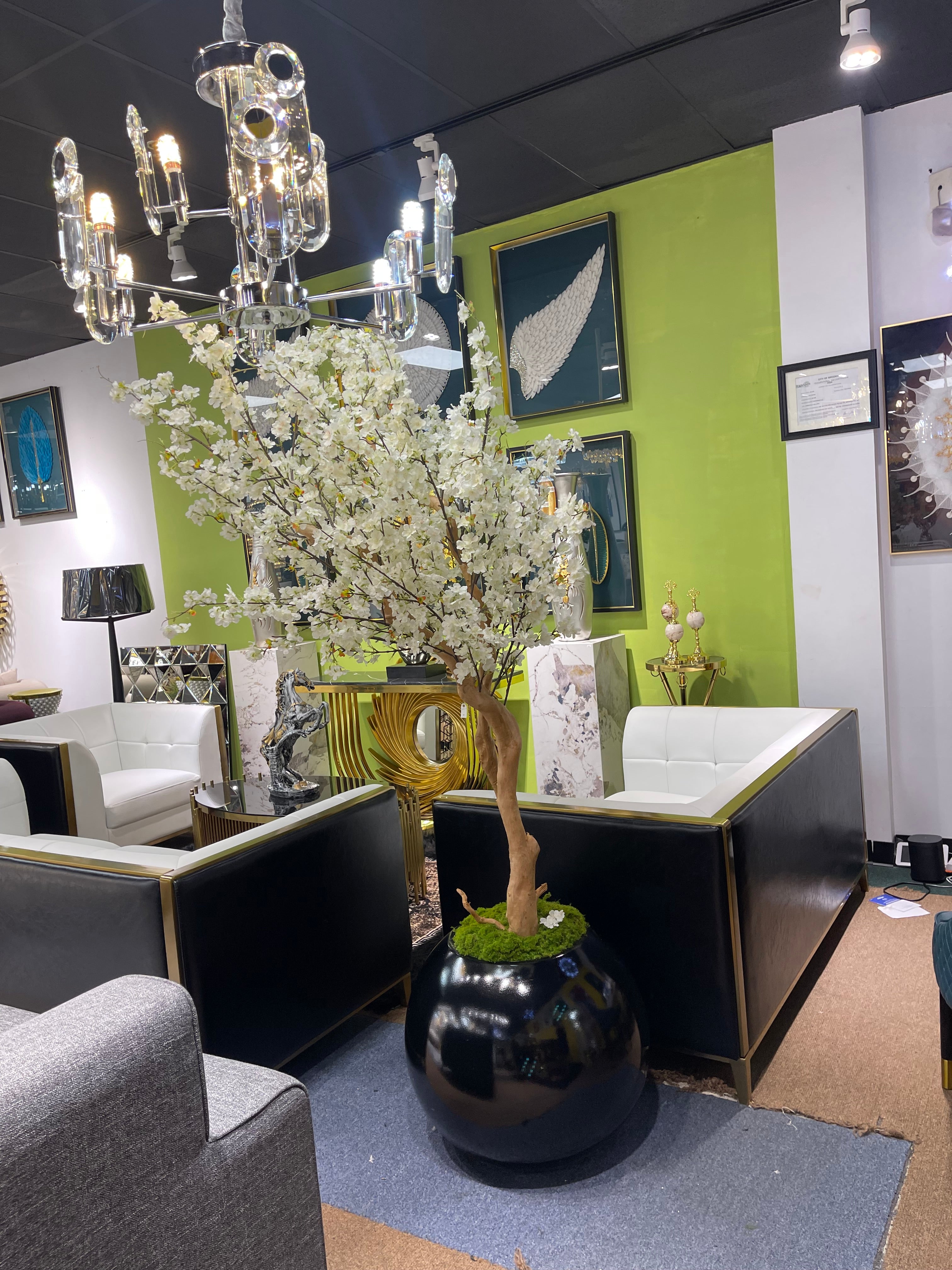 Black Vase & Cherry Blossom Artificial Tree/Plants/flower - Image 2