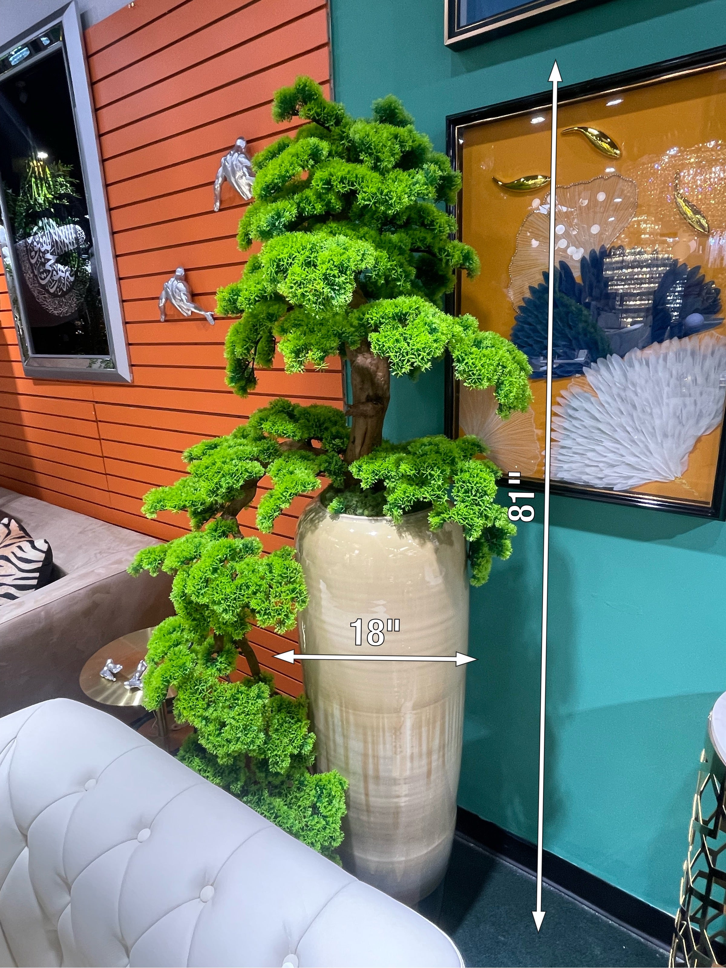 Green Bonsai tropical Artificial Plant - Image 2