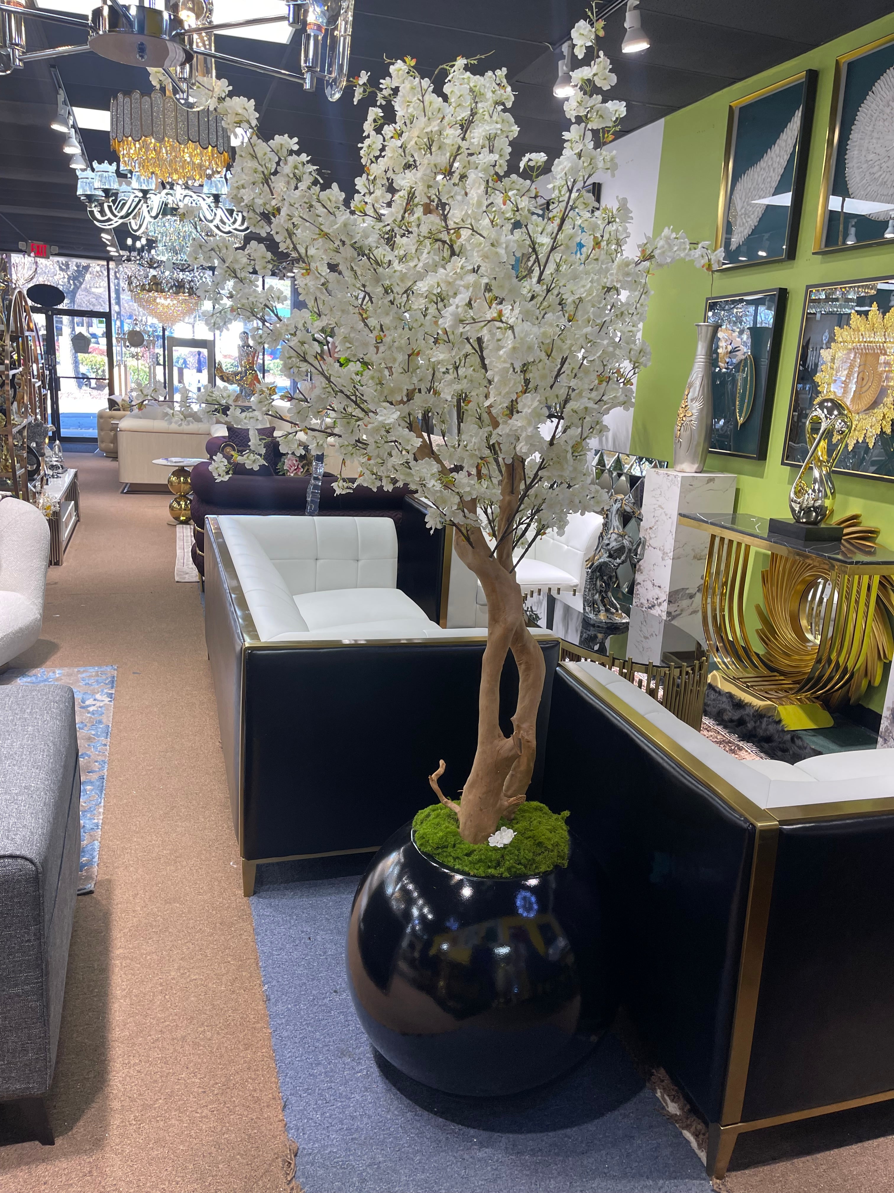 Black Vase & Cherry Blossom Artificial Tree/Plants/flower - Image 3