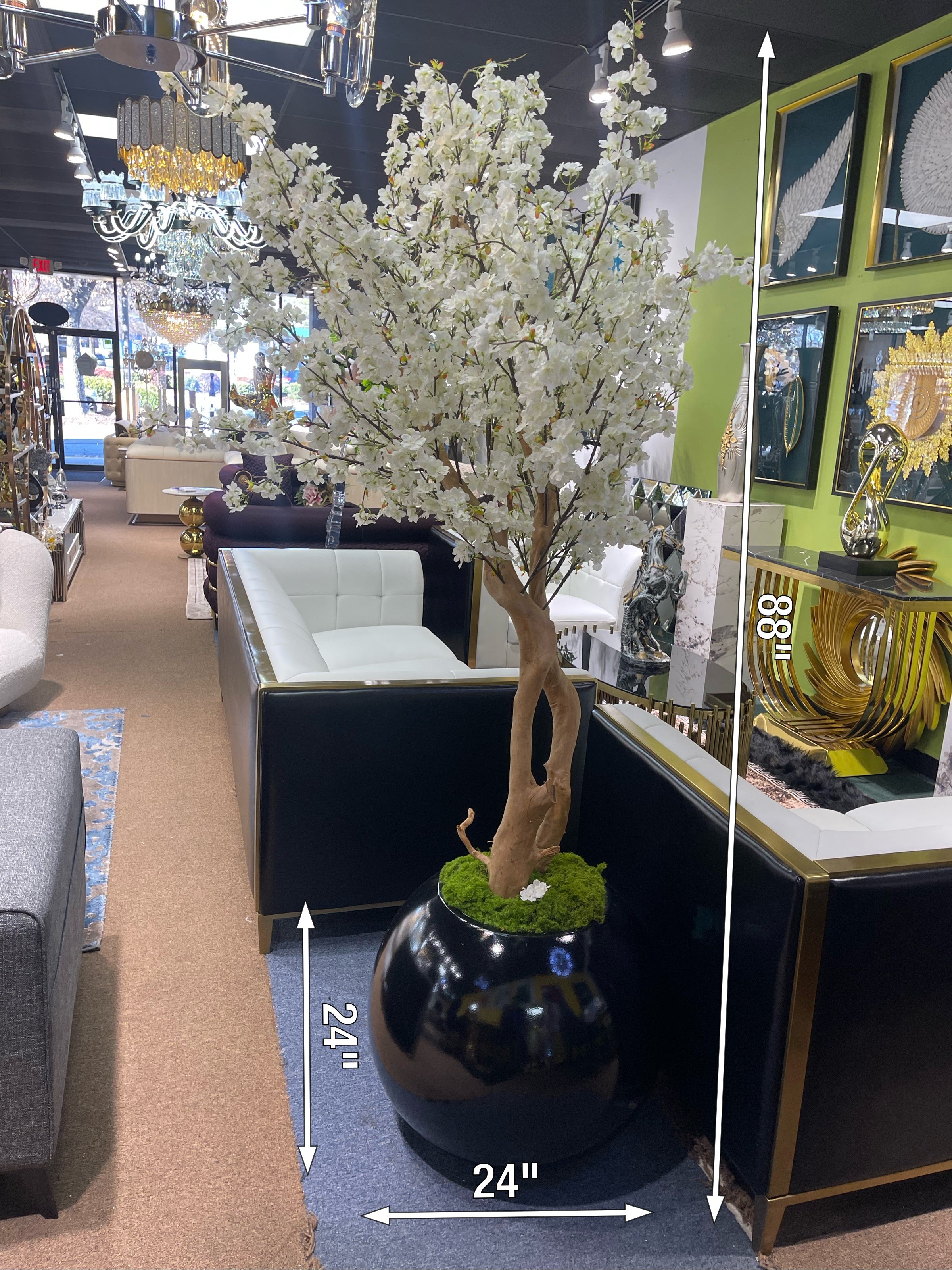 Black Vase & Cherry Blossom Artificial Tree/Plants/flower - Image 4