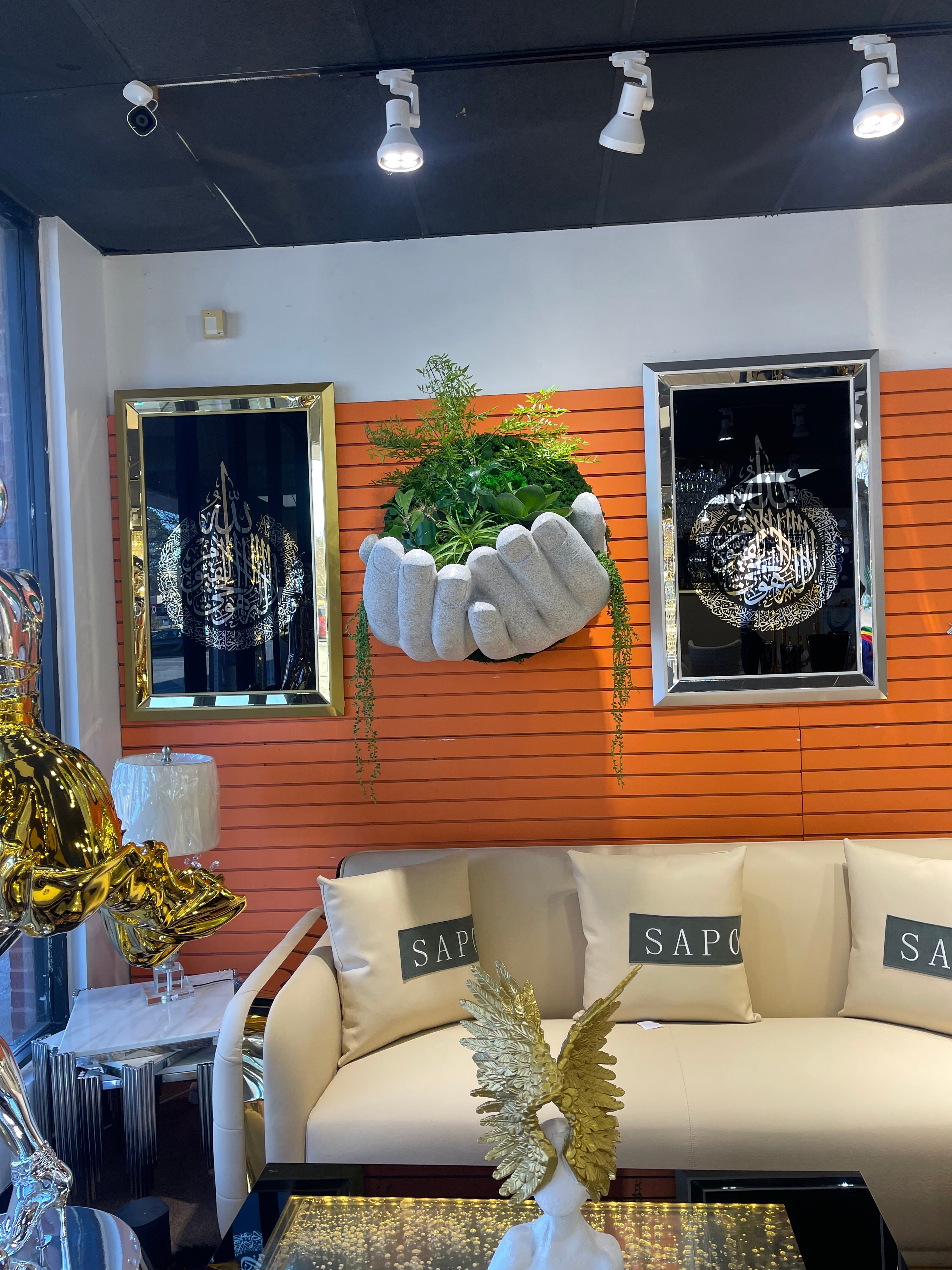 Granite Hand Sculpture & artificial flower/Plant - Image 4